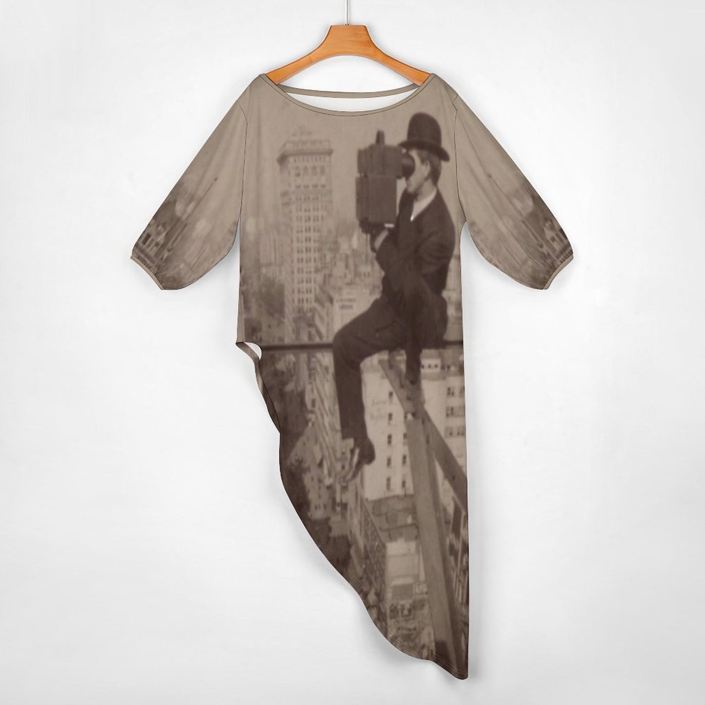 Brooklyn Bridge, 18 Stories Above Fifth Avenue (1906) Diagonal Shoulder Two Piece Set