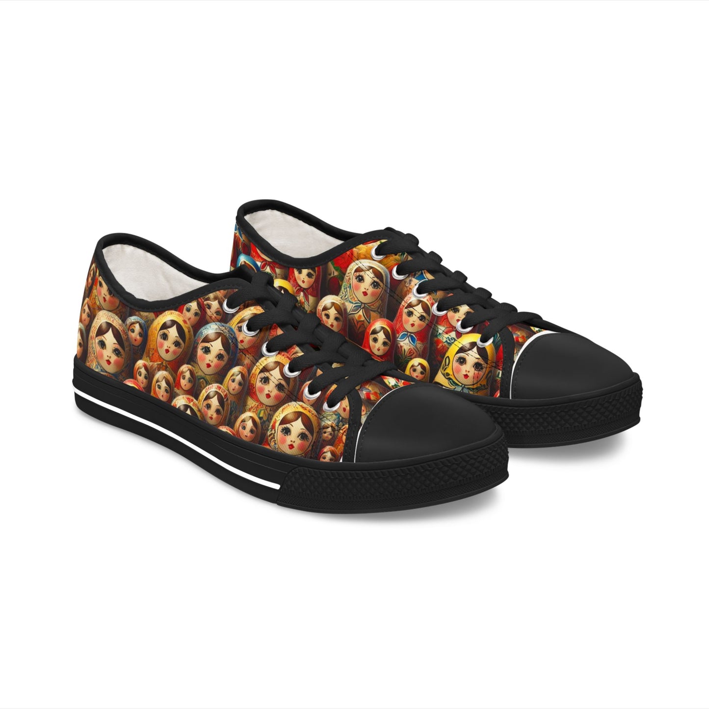 Russian Dolls Colorful Matryoshka Women's Low Top Sneakers - Fun & Unique Footwear