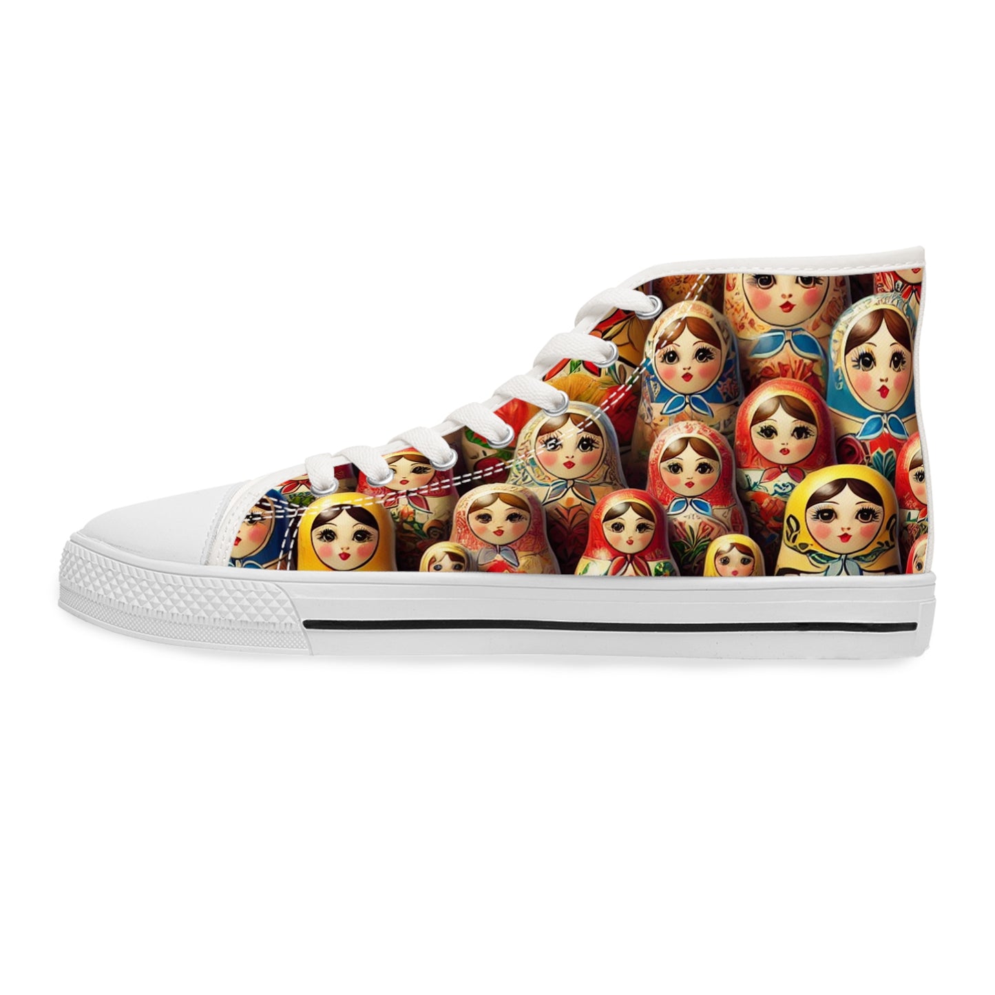 Russian Doll Colorful Matryoshka High Top Sneakers for Women