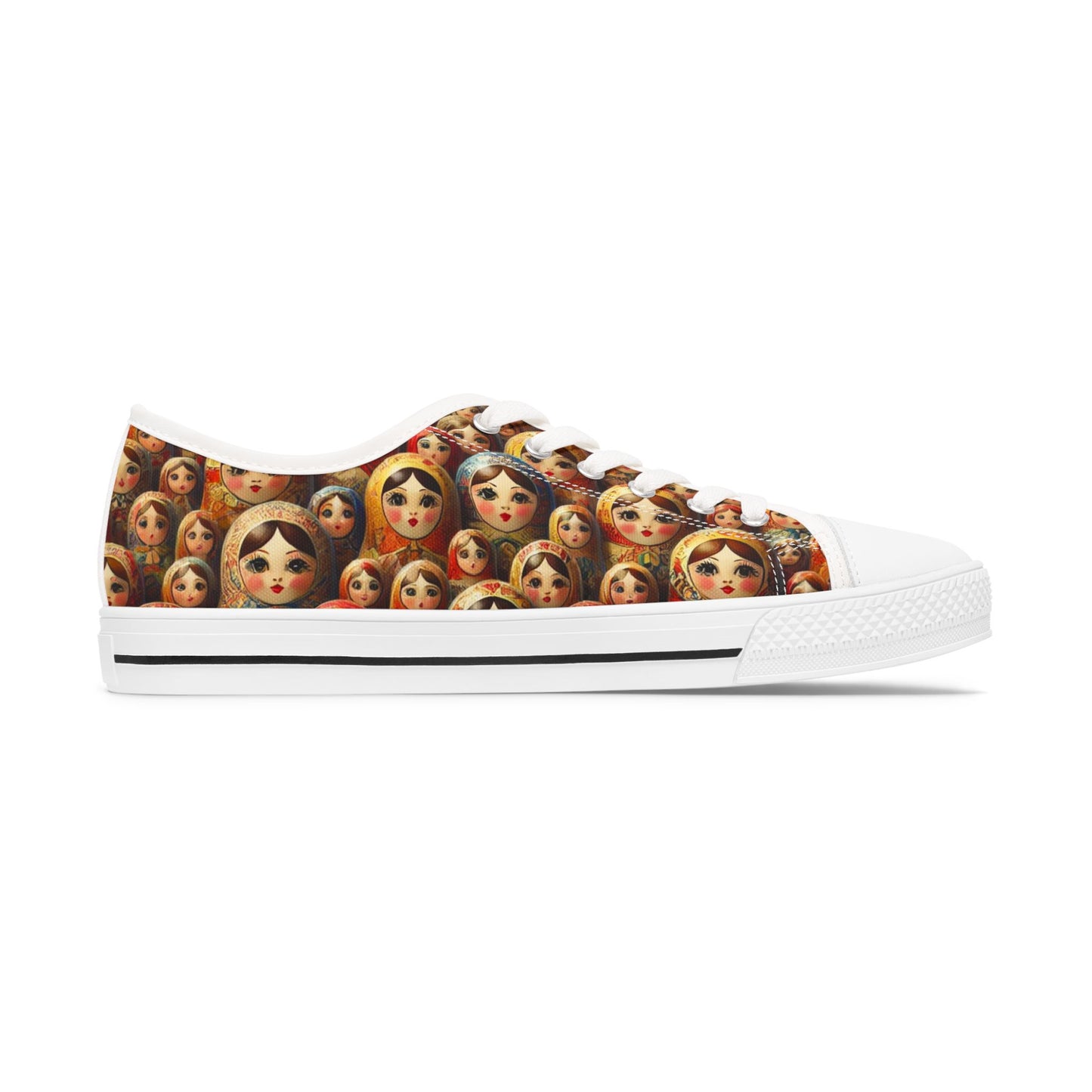 Russian Dolls Colorful Matryoshka Women's Low Top Sneakers - Fun & Unique Footwear