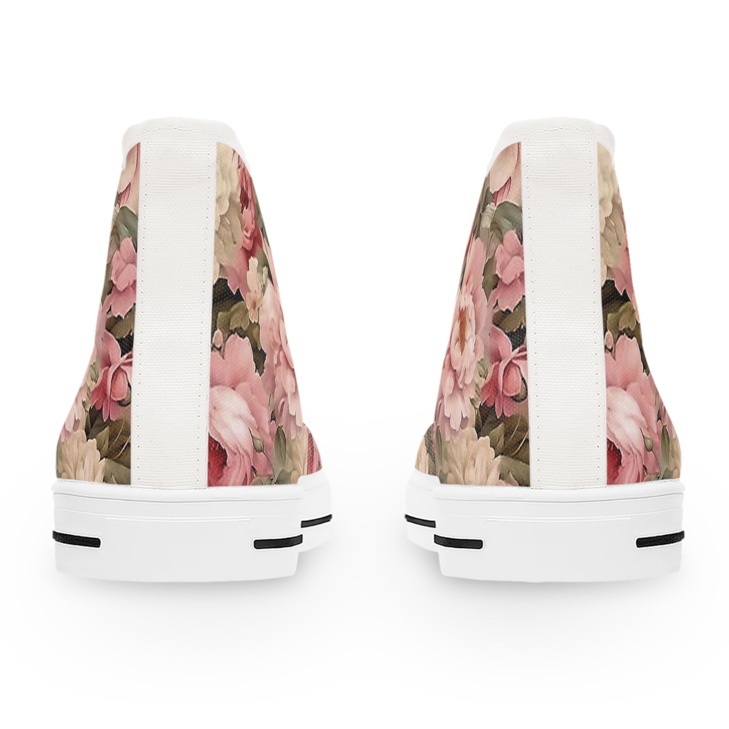 Peachy Pedals High Top Sneakers - Stylish Women's Floral Printed Sneakers for Spring & Summer