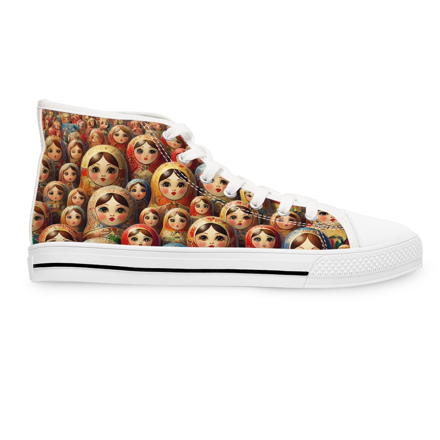 Russian Doll Colorful Matryoshka High Top Sneakers for Women