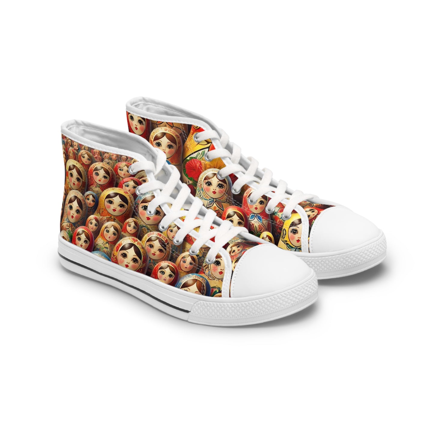 Russian Doll Colorful Matryoshka High Top Sneakers for Women