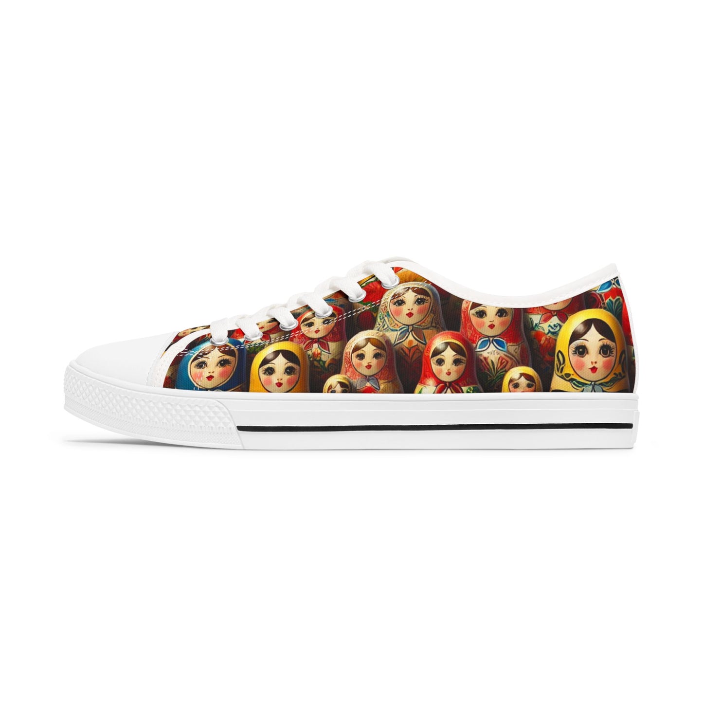 Russian Dolls Colorful Matryoshka Women's Low Top Sneakers - Fun & Unique Footwear