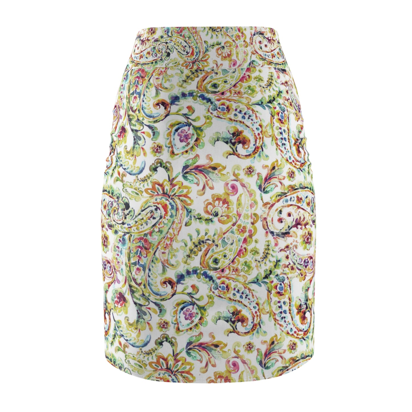 Watercolor Paisley Women's Pencil Skirt