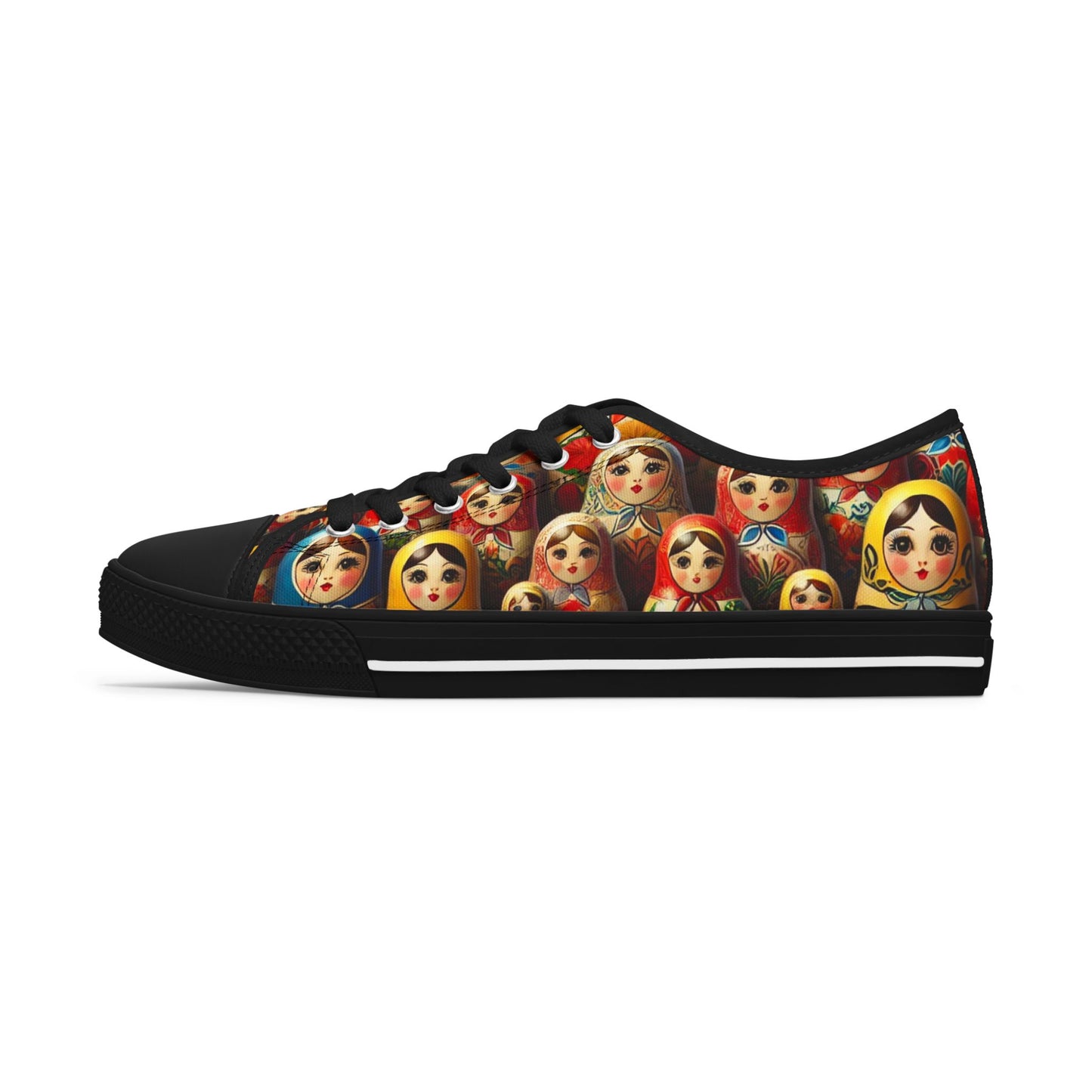 Russian Dolls Colorful Matryoshka Women's Low Top Sneakers - Fun & Unique Footwear