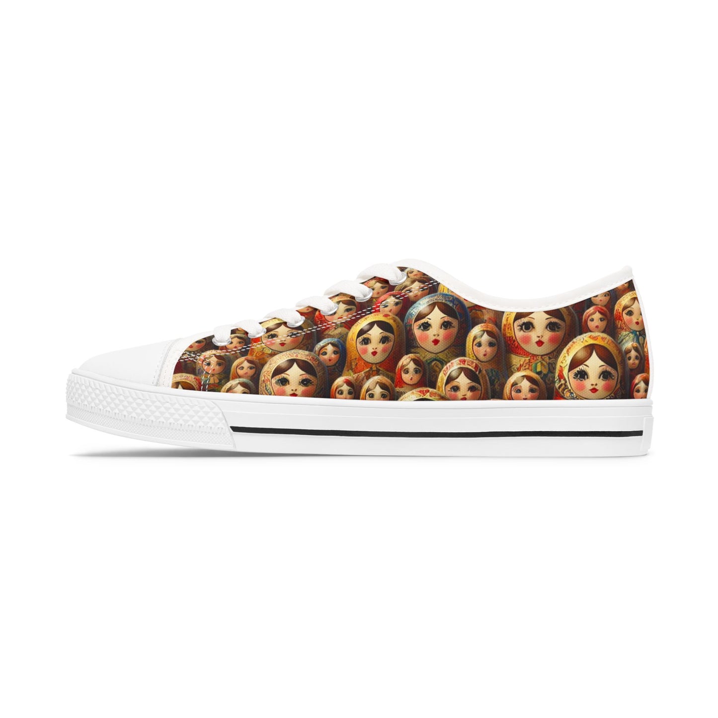 Russian Dolls Colorful Matryoshka Women's Low Top Sneakers - Fun & Unique Footwear