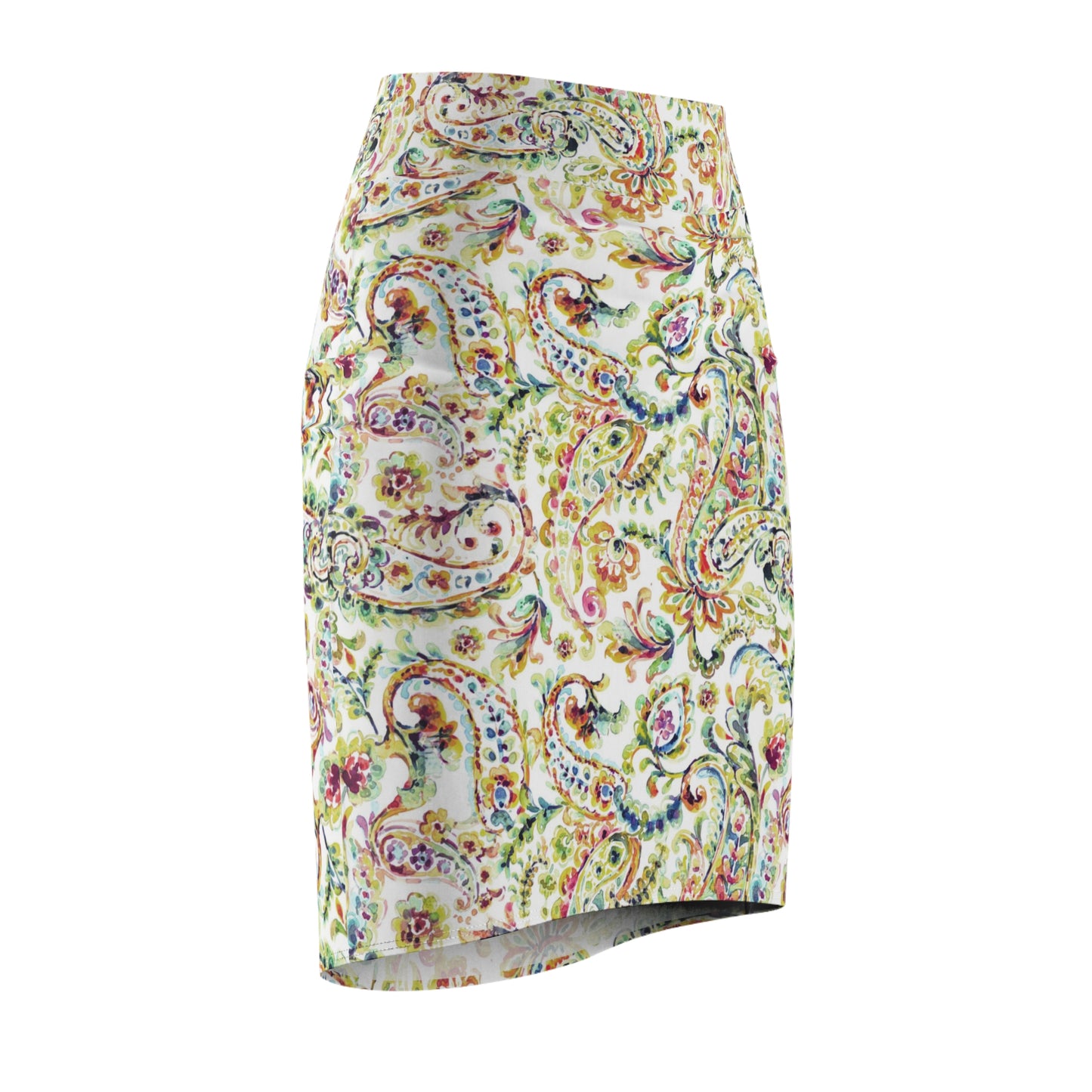 Watercolor Paisley Women's Pencil Skirt