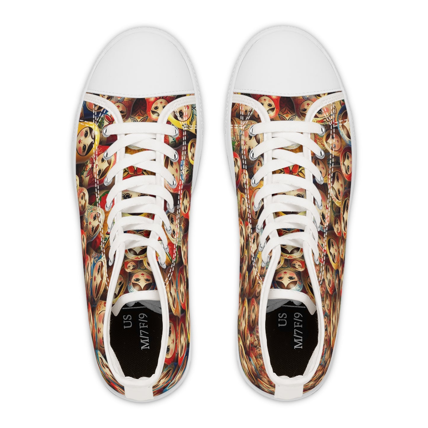 Russian Doll Colorful Matryoshka High Top Sneakers for Women