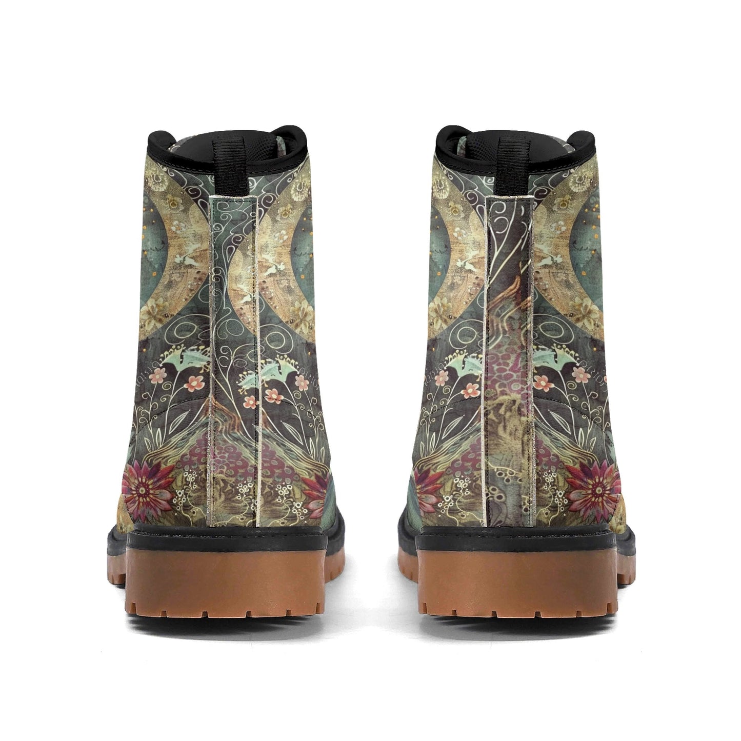 Moon Flower Womens Upgraded Brown Outsole Leather Boots