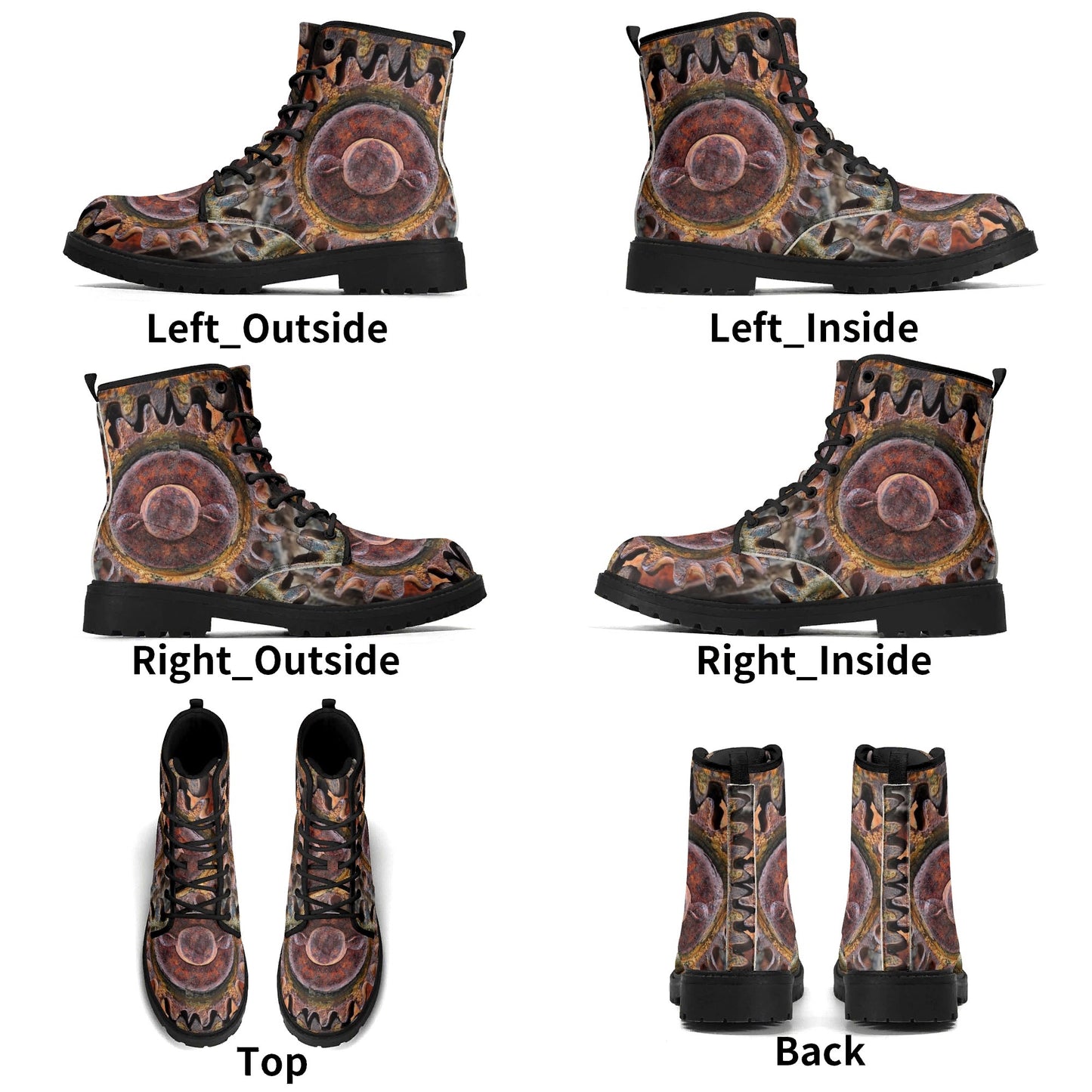 Grinding Gears Womens Upgraded Black Outsole Leather Boots