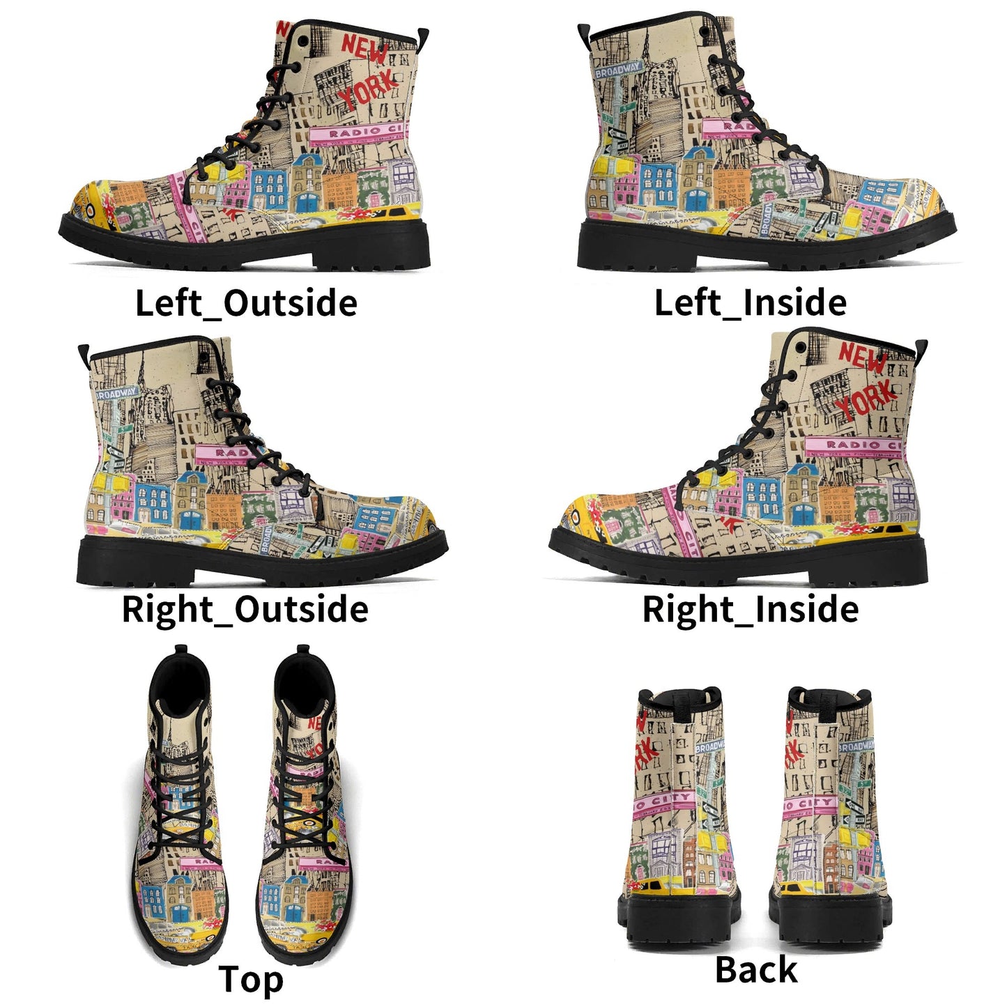 Color Me NYC Womens Upgraded Black Outsole Leather Boots