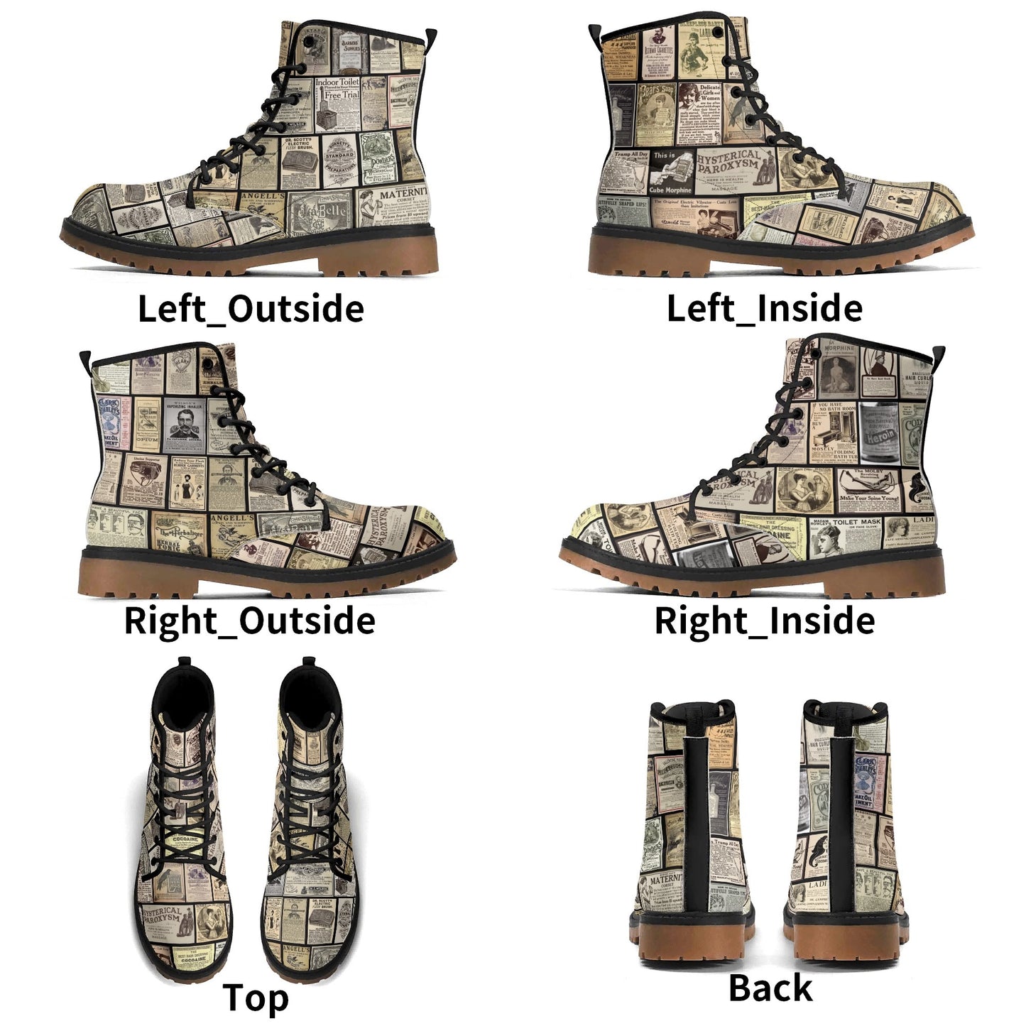 Old Time Remedies Womens Upgraded Brown Outsole Leather Boots