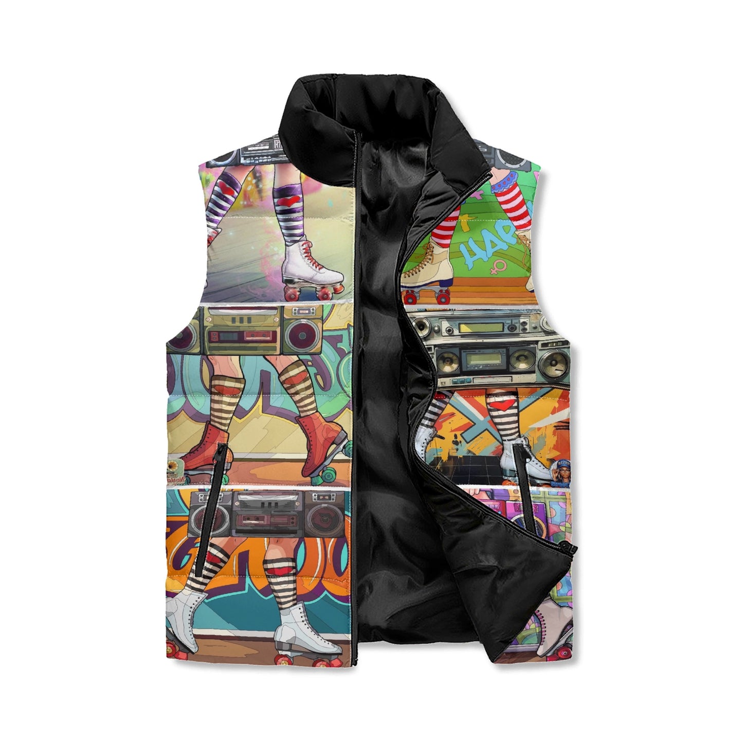 Bump & Roll Unisex Lightweight Stand Collar Zip Up Puffer Vest