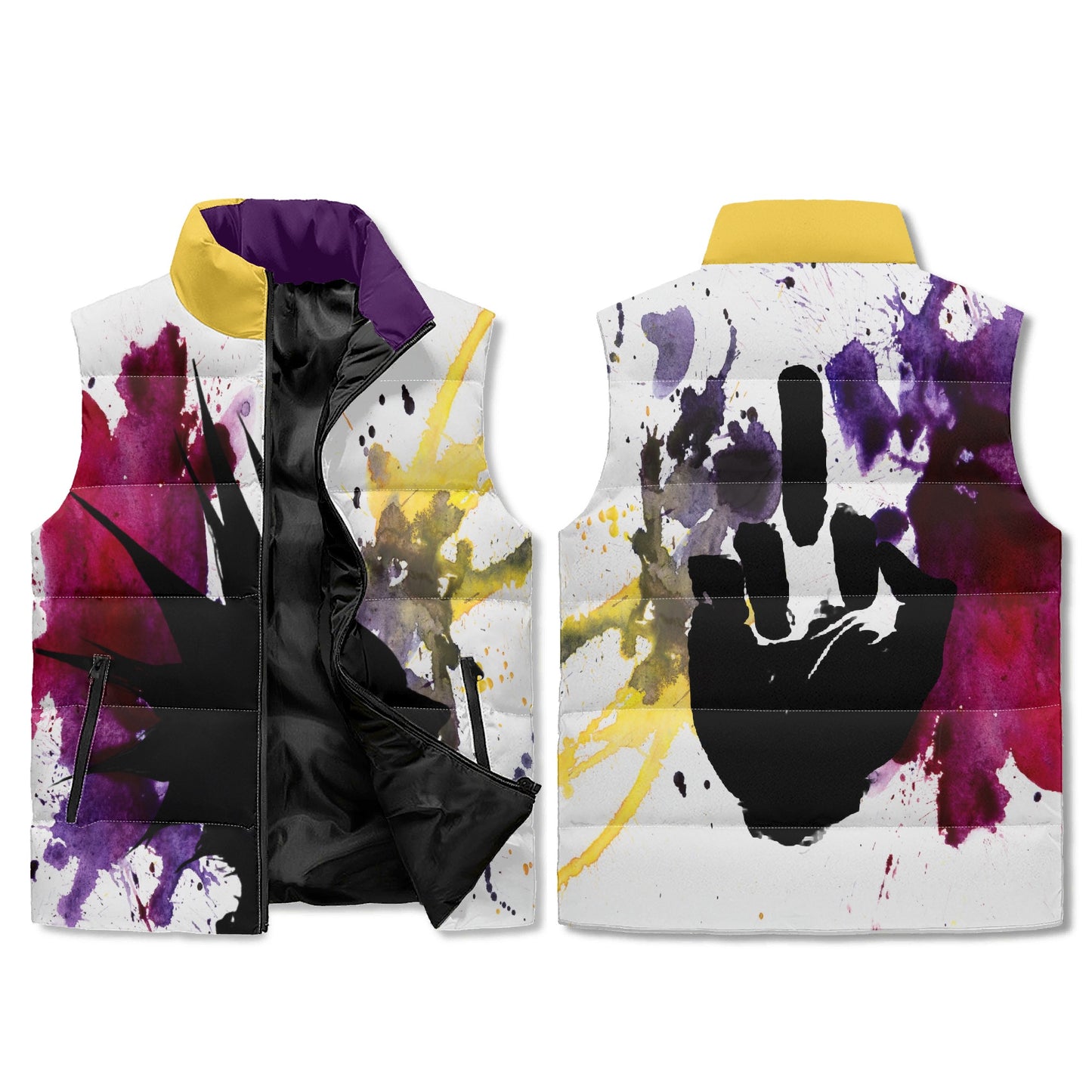 Unapologetic Rebellion Unisex Lightweight Stand Collar Zip Up Puffer Vest