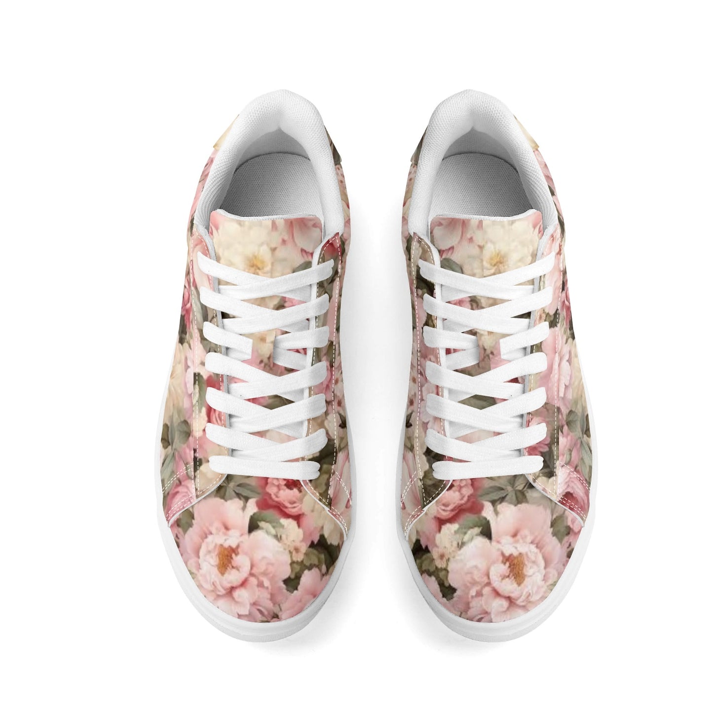 Peachy Petals Adult Lightweight Brand Low Top Leather Skateboard Shoes WIth Personalized Logo /Name