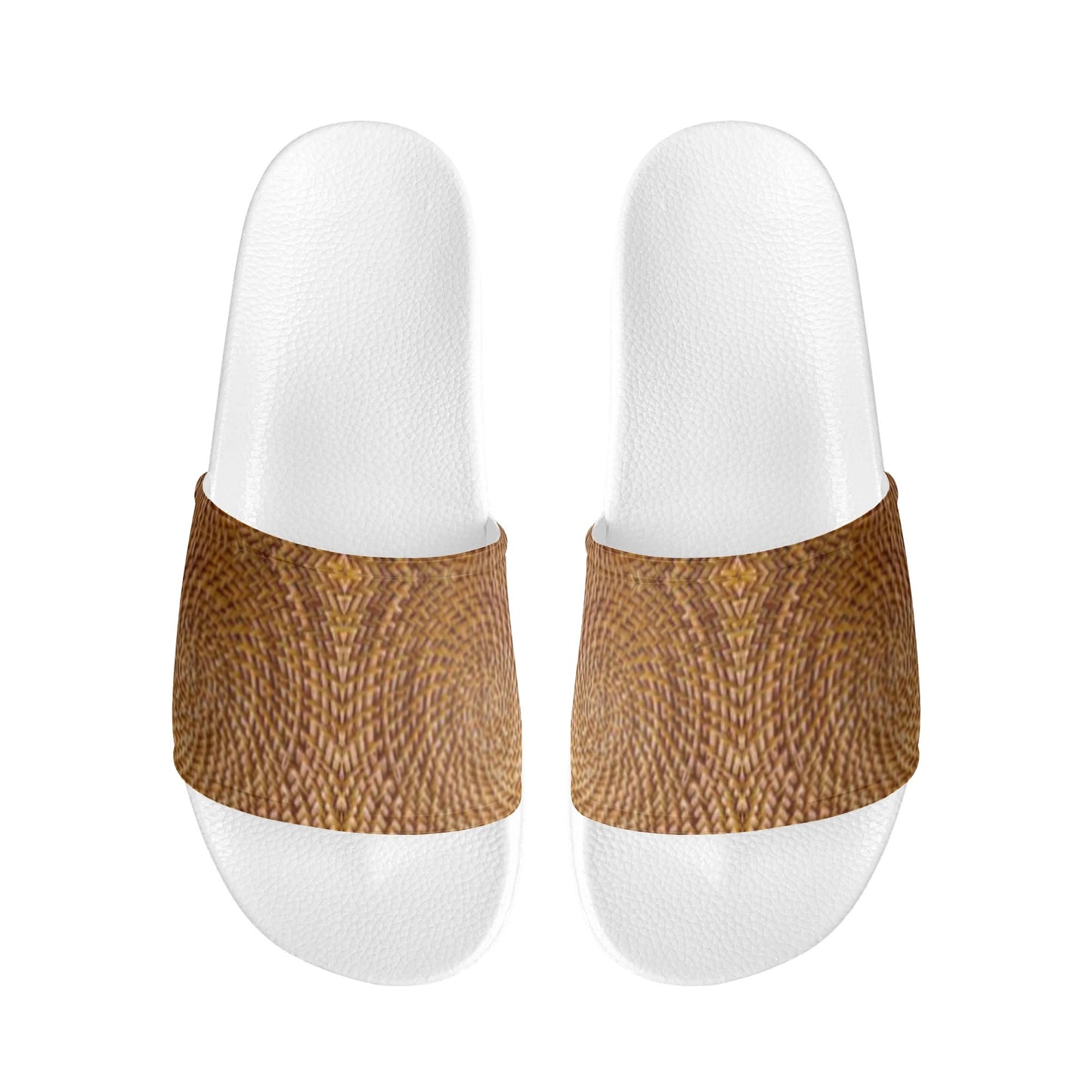Wicker Weave Womens PVC Black and White House Slides Sandals Bathroom Slippers