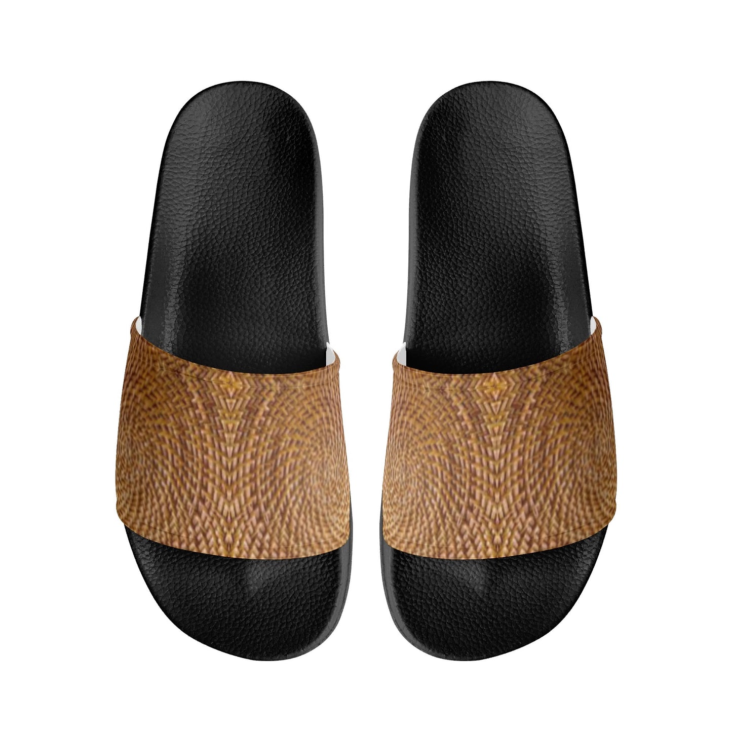 Wicker Weave Womens PVC Black and White House Slides Sandals Bathroom Slippers
