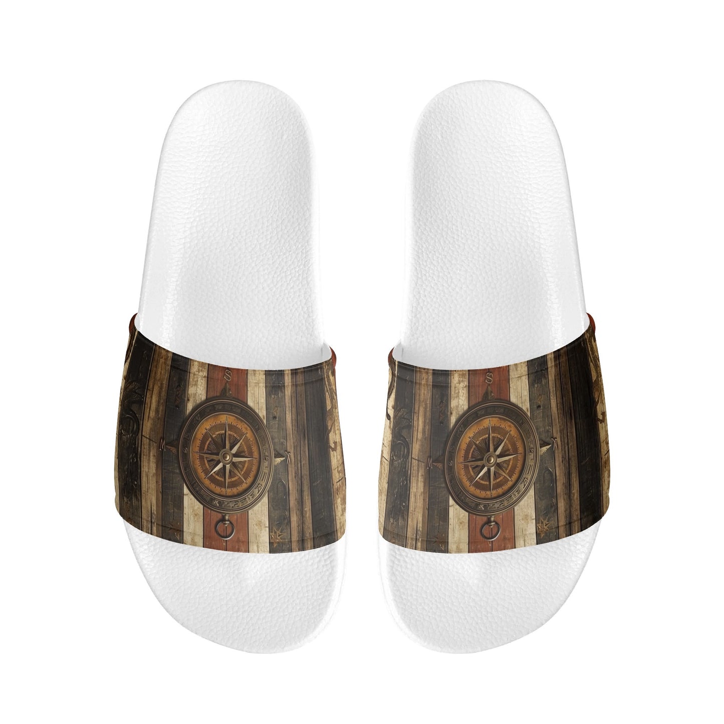 Set your Compass Womens PVC Black and White House Slides Sandals Bathroom Slippers