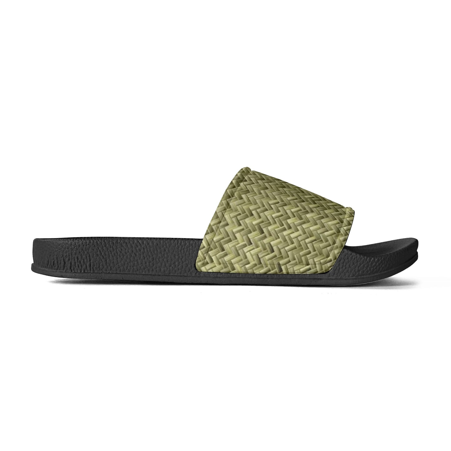 Banana Leaf Weave Womens PVC Black and White House Slides Sandals Bathroom Slippers