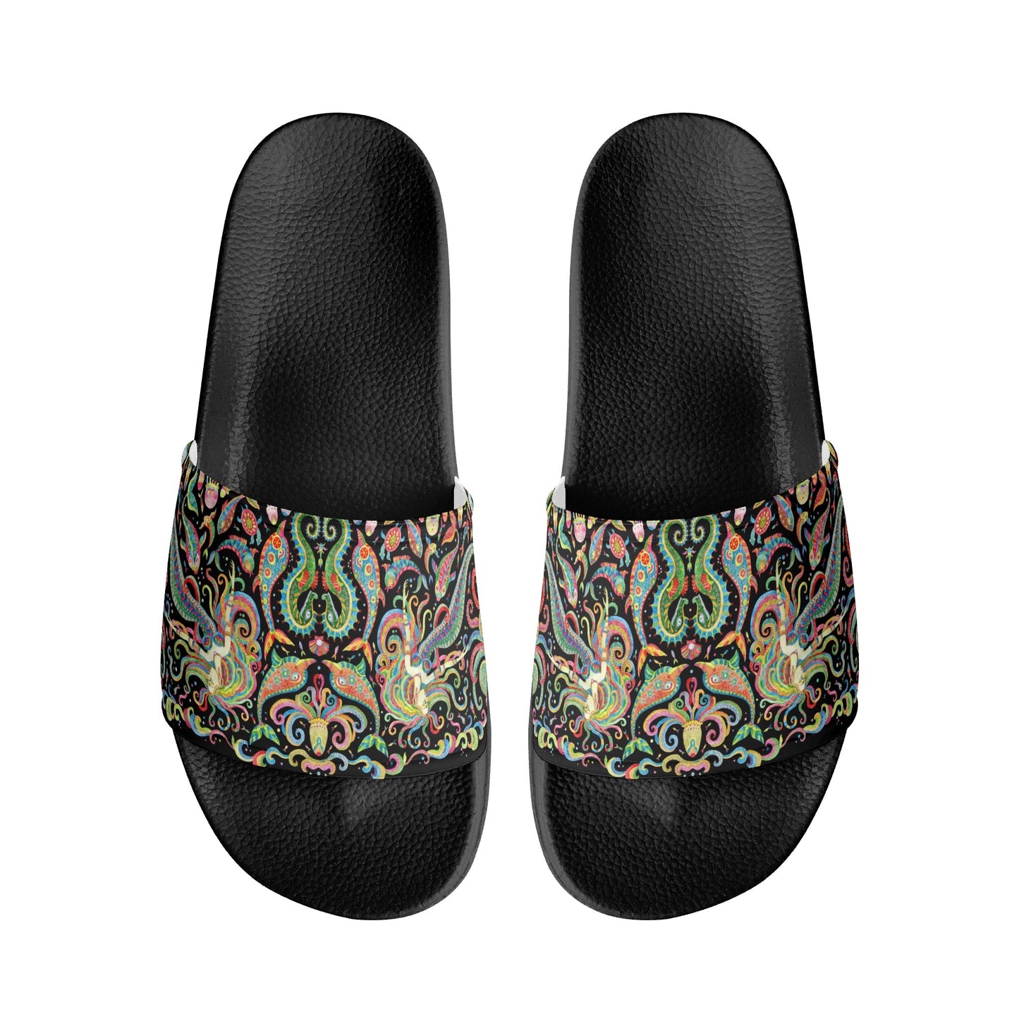 Under the Sea (Rainbow) Womens Colorful PVC Outsoles for House Slides Sandals Bathroom Slippers