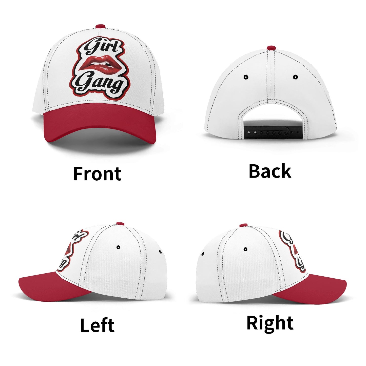“Girl Gang” (red & white) Baseball Cap