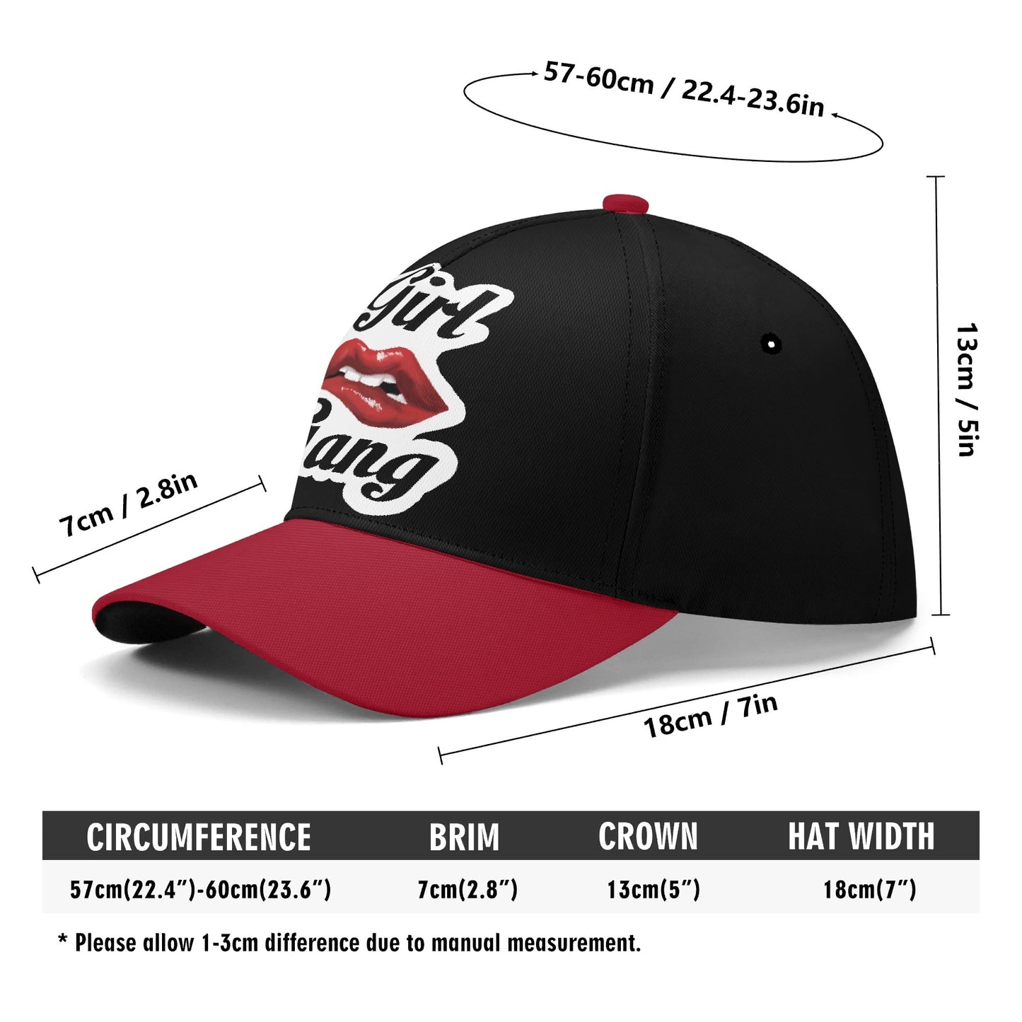 “Girl Gang” (red & black) Baseball Cap