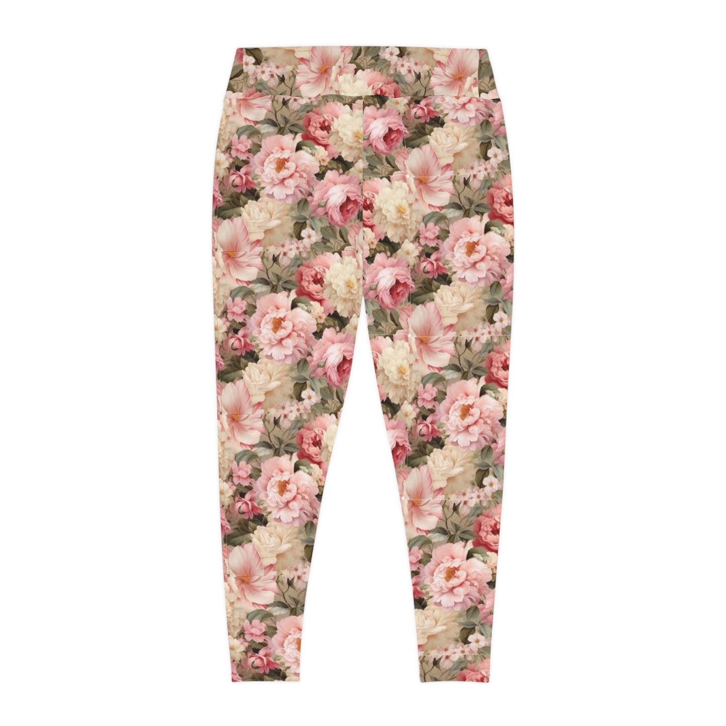 Peachy Pedals Floral Plus Size Leggings - Comfortable & Stylish Activewear for Everyday Wear