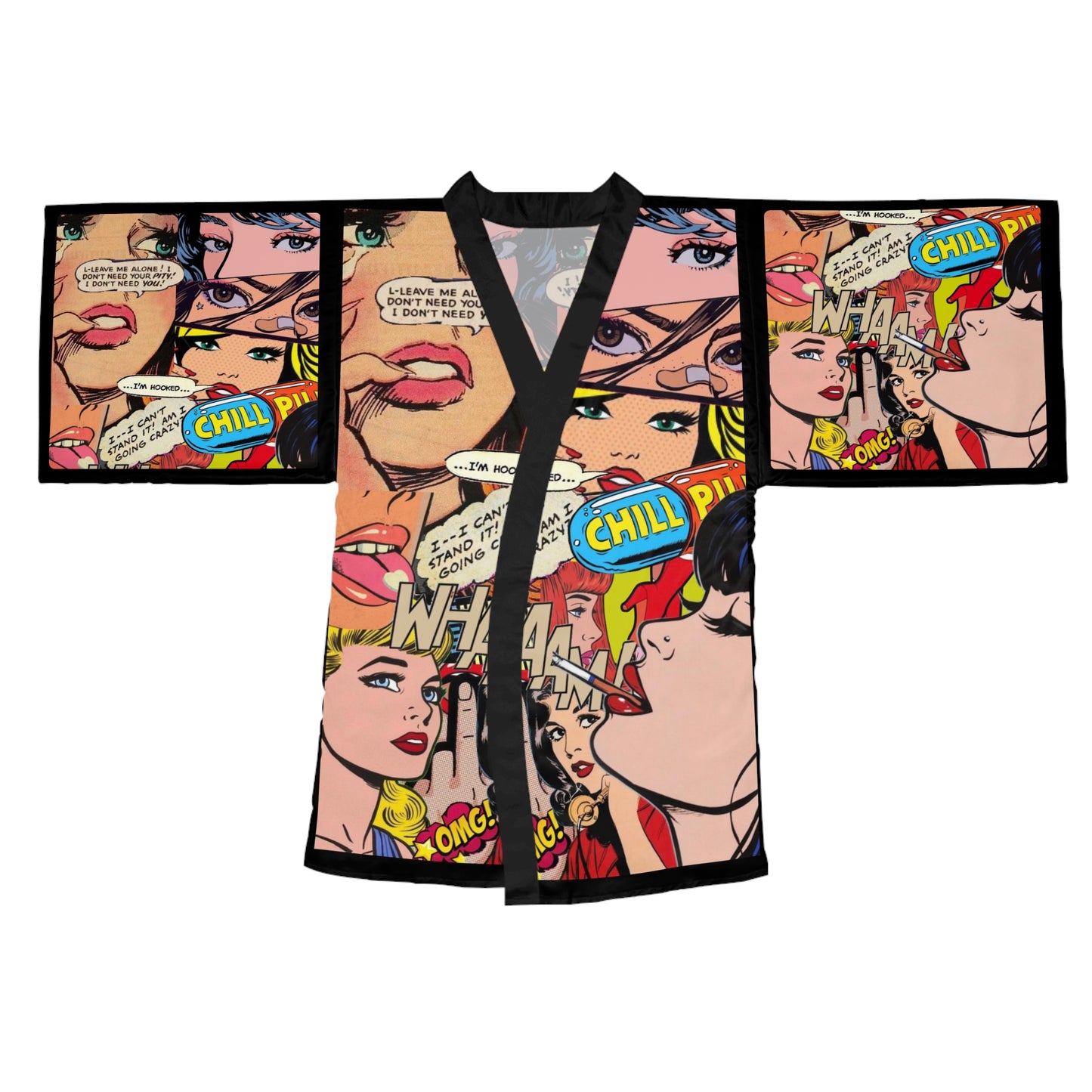 Comically Chill Long Sleeve Kimono Robe