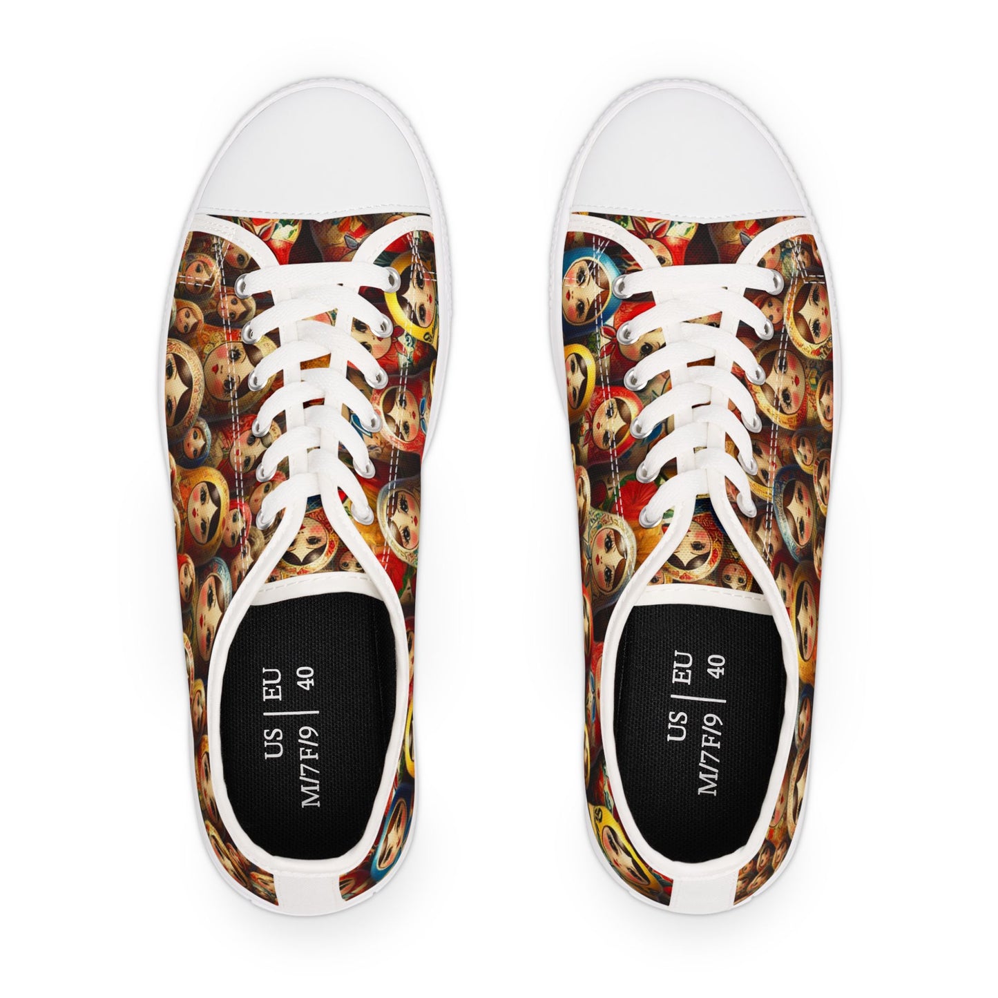 Russian Dolls Colorful Matryoshka Women's Low Top Sneakers - Fun & Unique Footwear