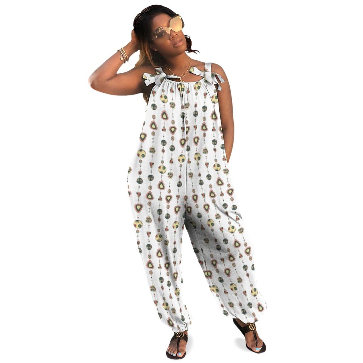 Cute as a Bead Spaghetti Strap Jumpsuit RP (All-Over Printing)