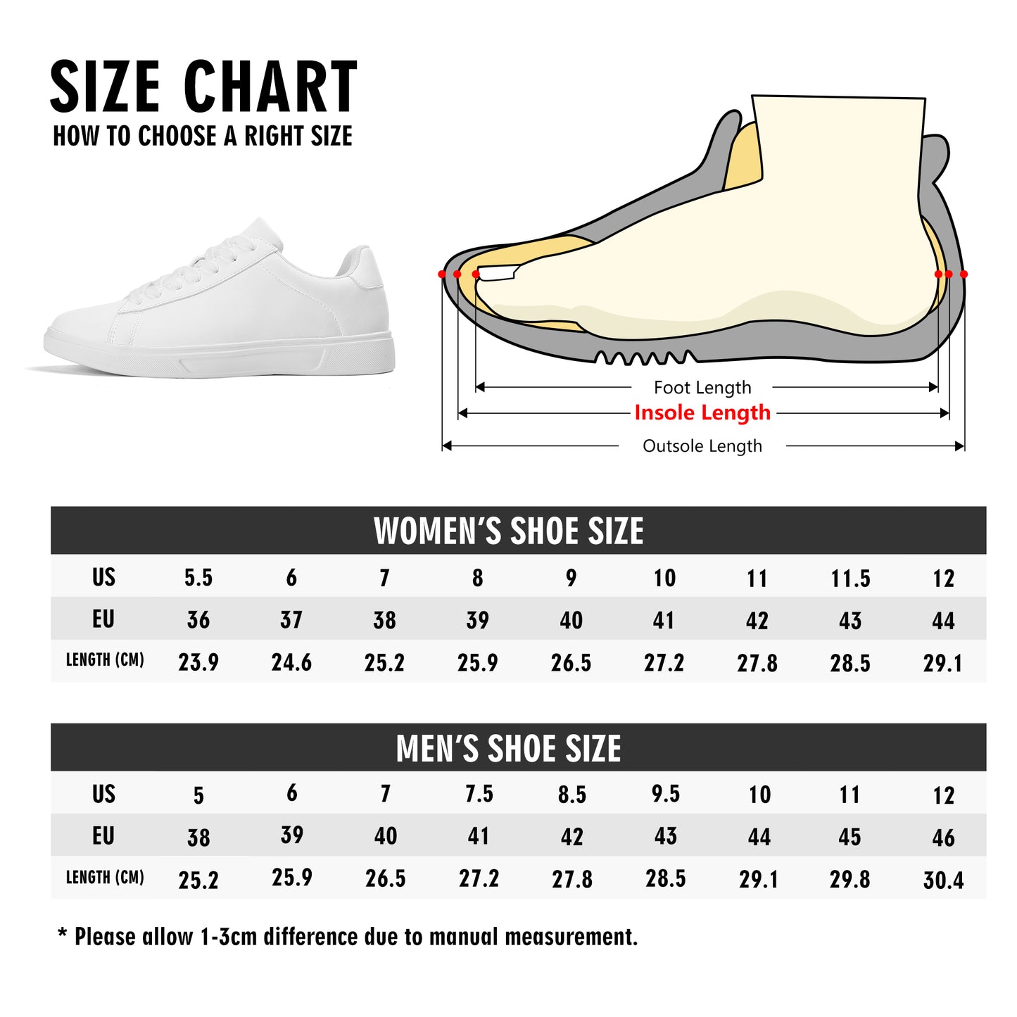 Peachy Petals Adult Lightweight Brand Low Top Leather Skateboard Shoes WIth Personalized Logo /Name