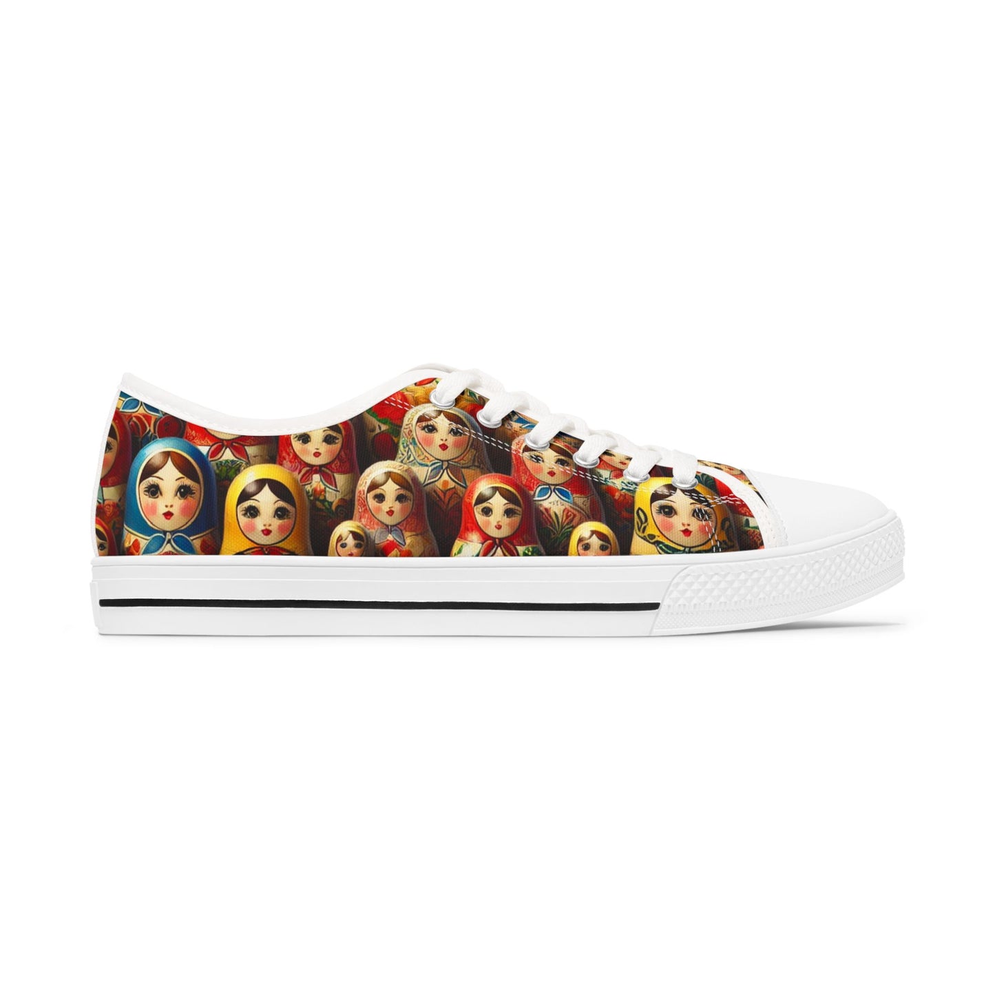 Russian Dolls Colorful Matryoshka Women's Low Top Sneakers - Fun & Unique Footwear