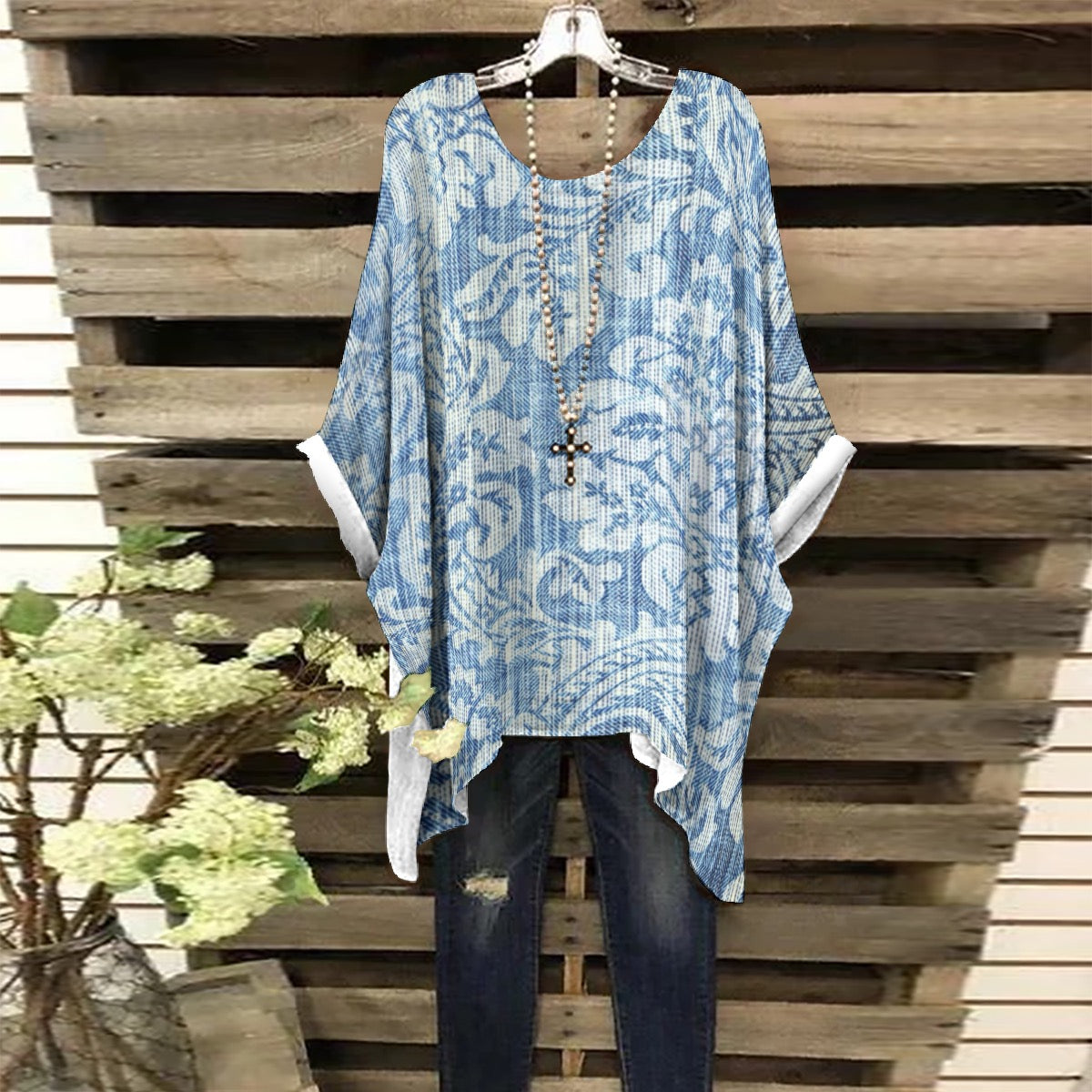 Rococo Denim Women's Bat Sleeve Shirt