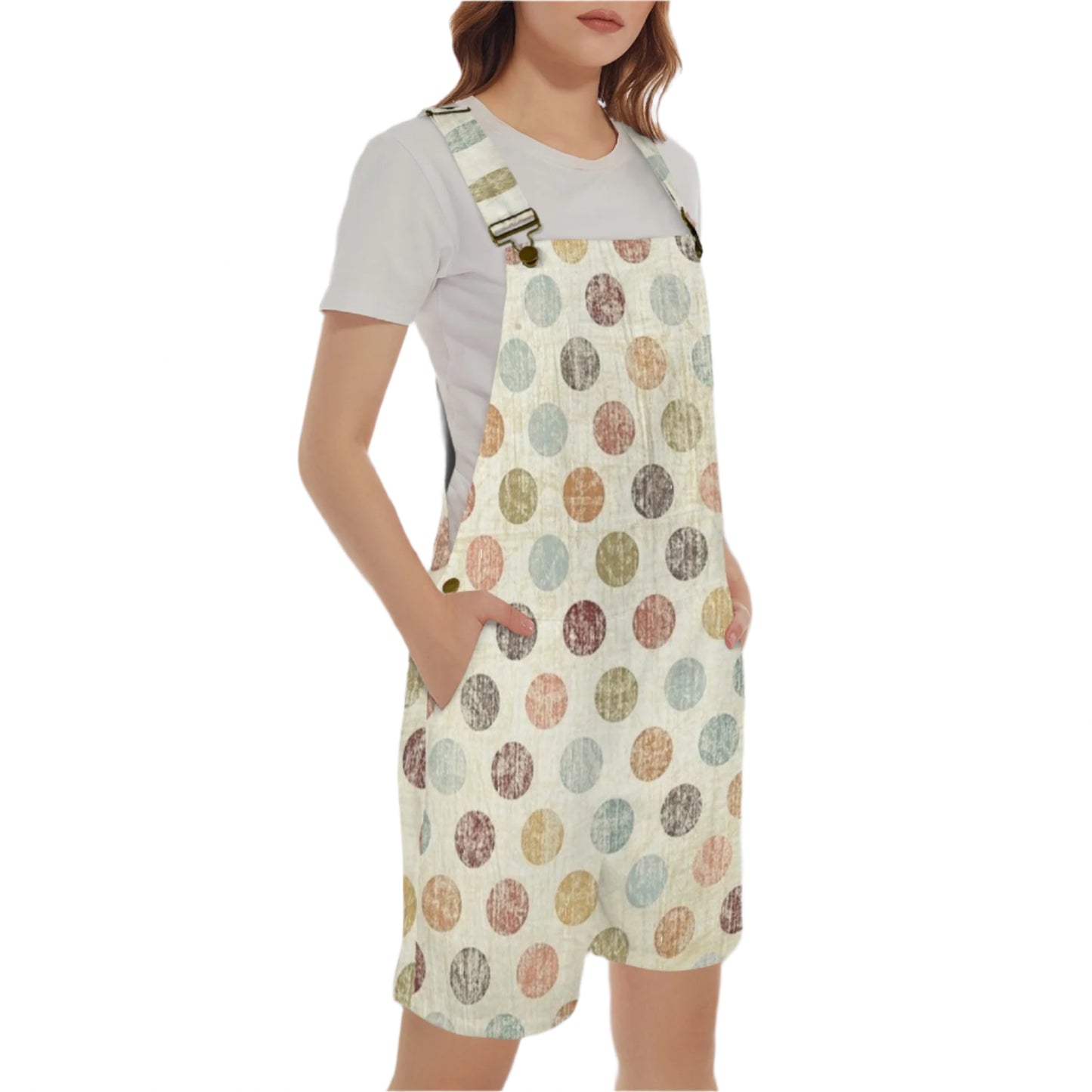 Mossy Dots Unisex Suspender Jumpsuit