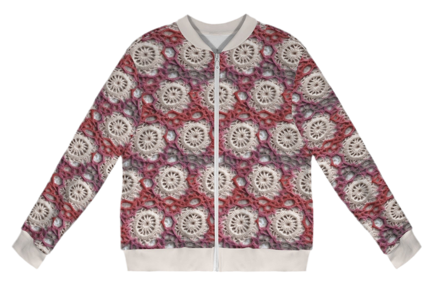 Cranberry Crochet Casual Long Sleeve Zip-Up Bomber Jacket