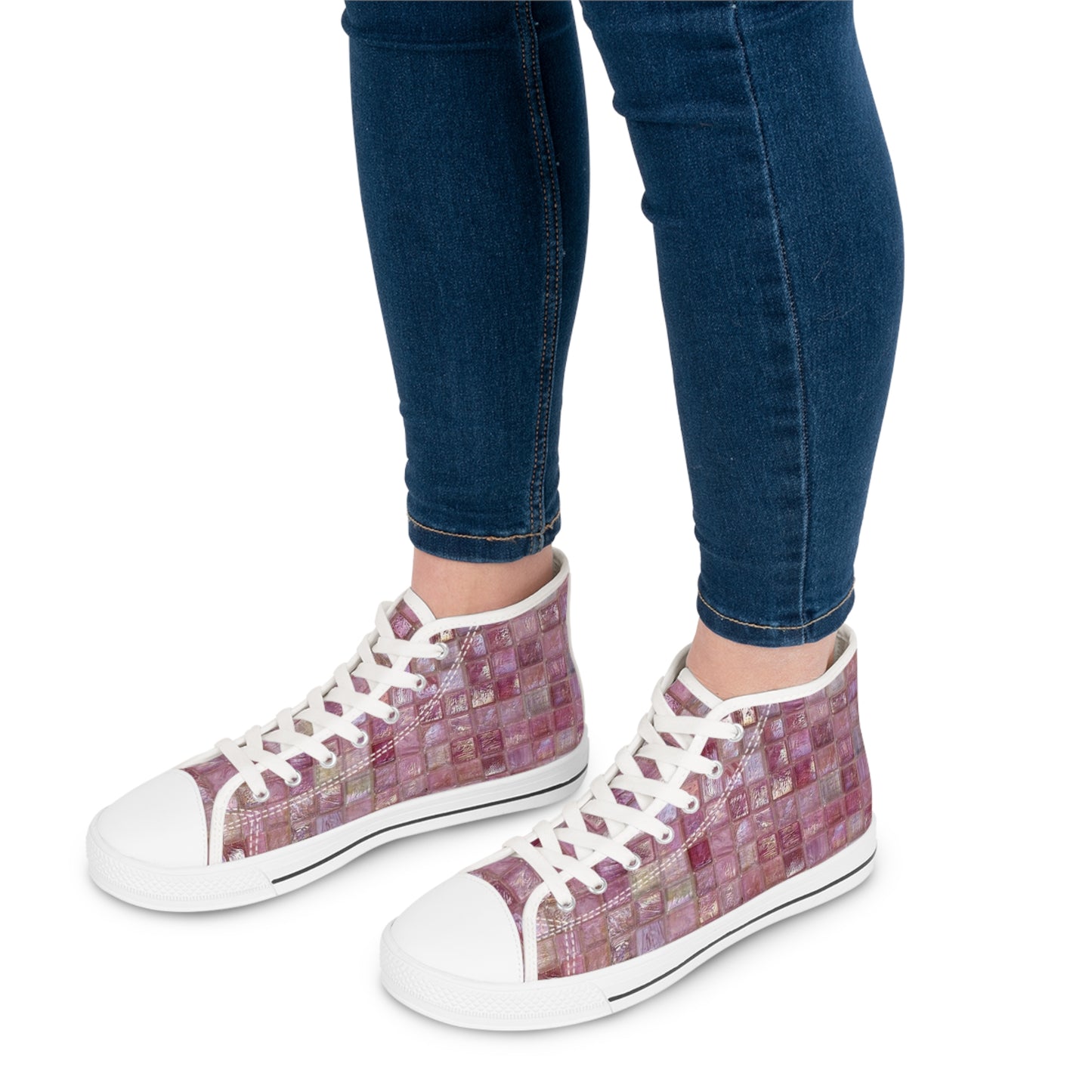 Pink Glass Luminosity Women's High Top Sneakers