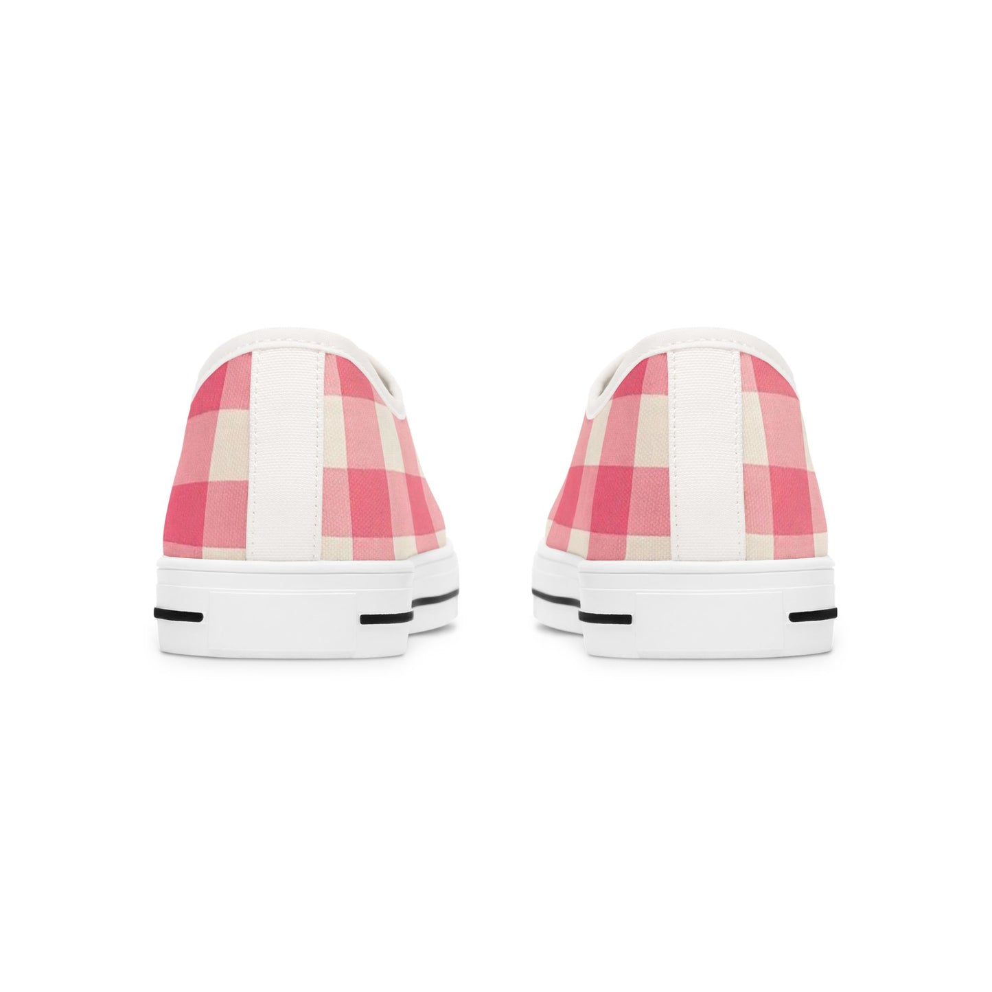Pink Gingham Women's Low Top Sneakers