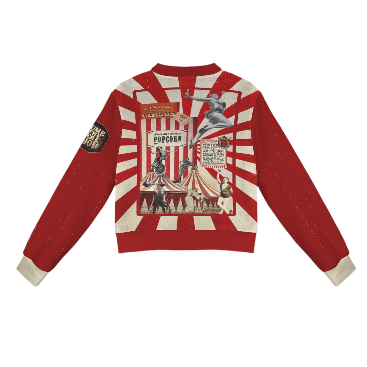 Greatest Show (short waist) Casual Long Sleeve Zip-Up Bomber Jacket