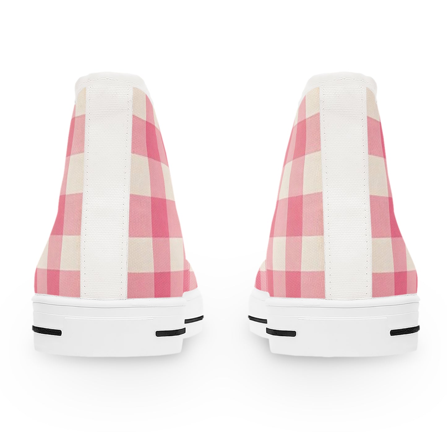 Pink Gingham Women's High Top Sneakers