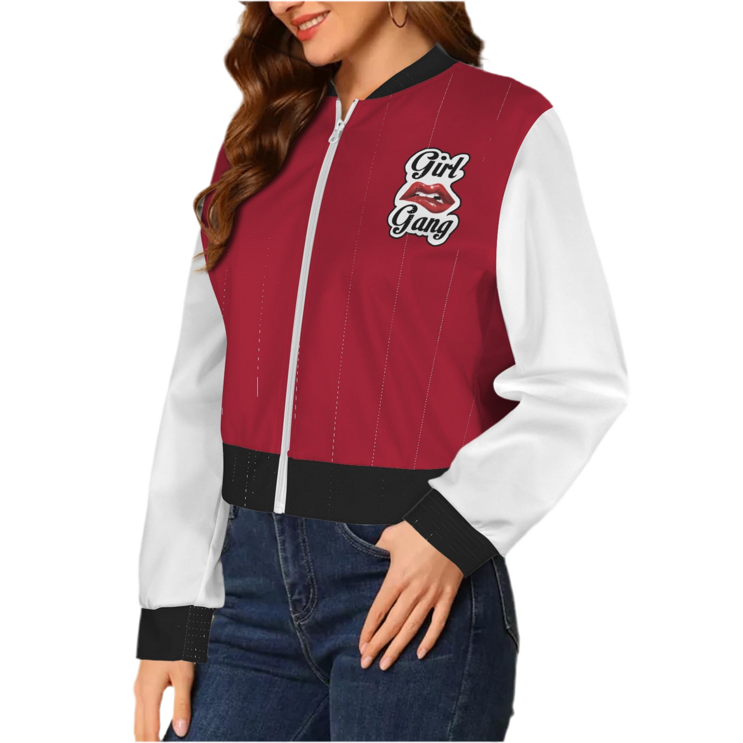 “Girl Gang” (red & white) Bomber Jacket