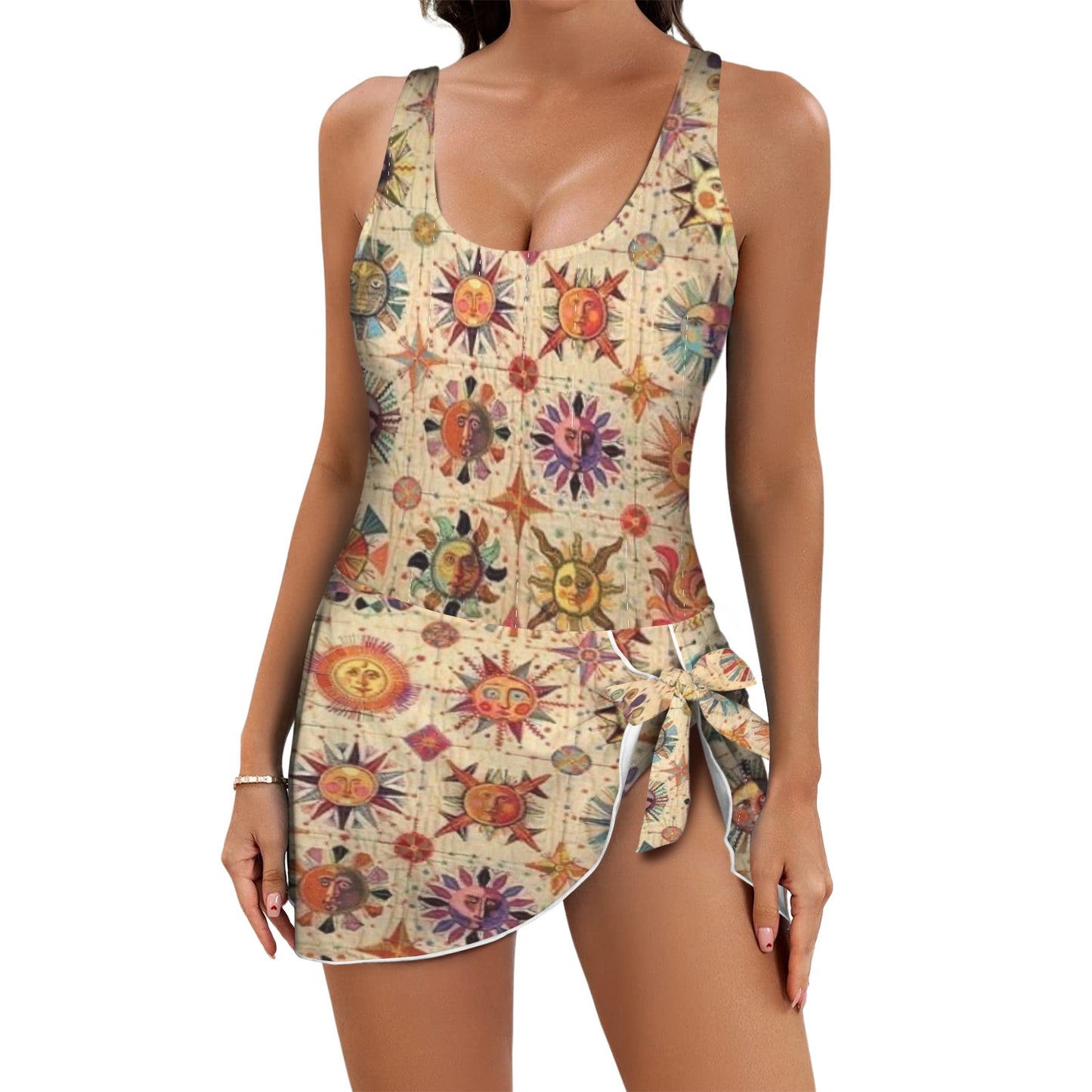 Folky Fun-Sun Women's One Piece Skirted Swimsuit