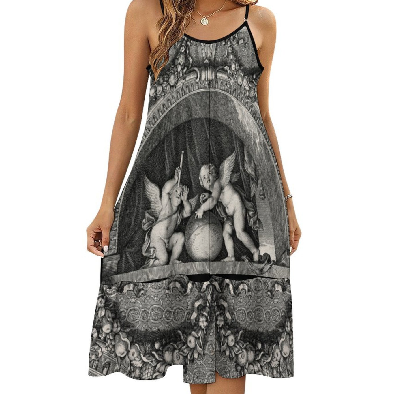 Cherubs of the Constellations Spaghetti Strap Dress