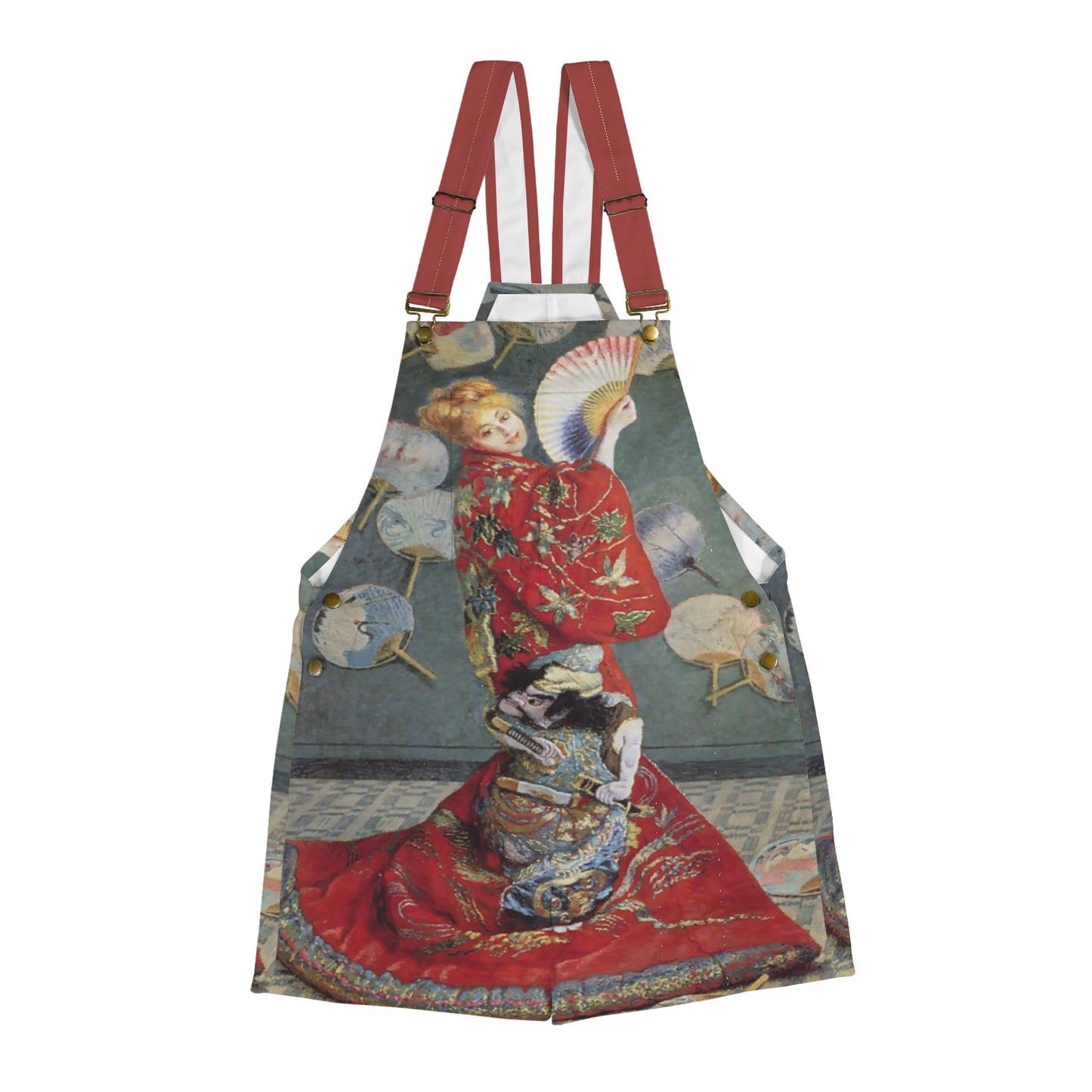Monet’s La Japonaise, Madame Monet En Costume Japonais Wearing A Kimono (1876) on Unisex Suspender Jumpsuit