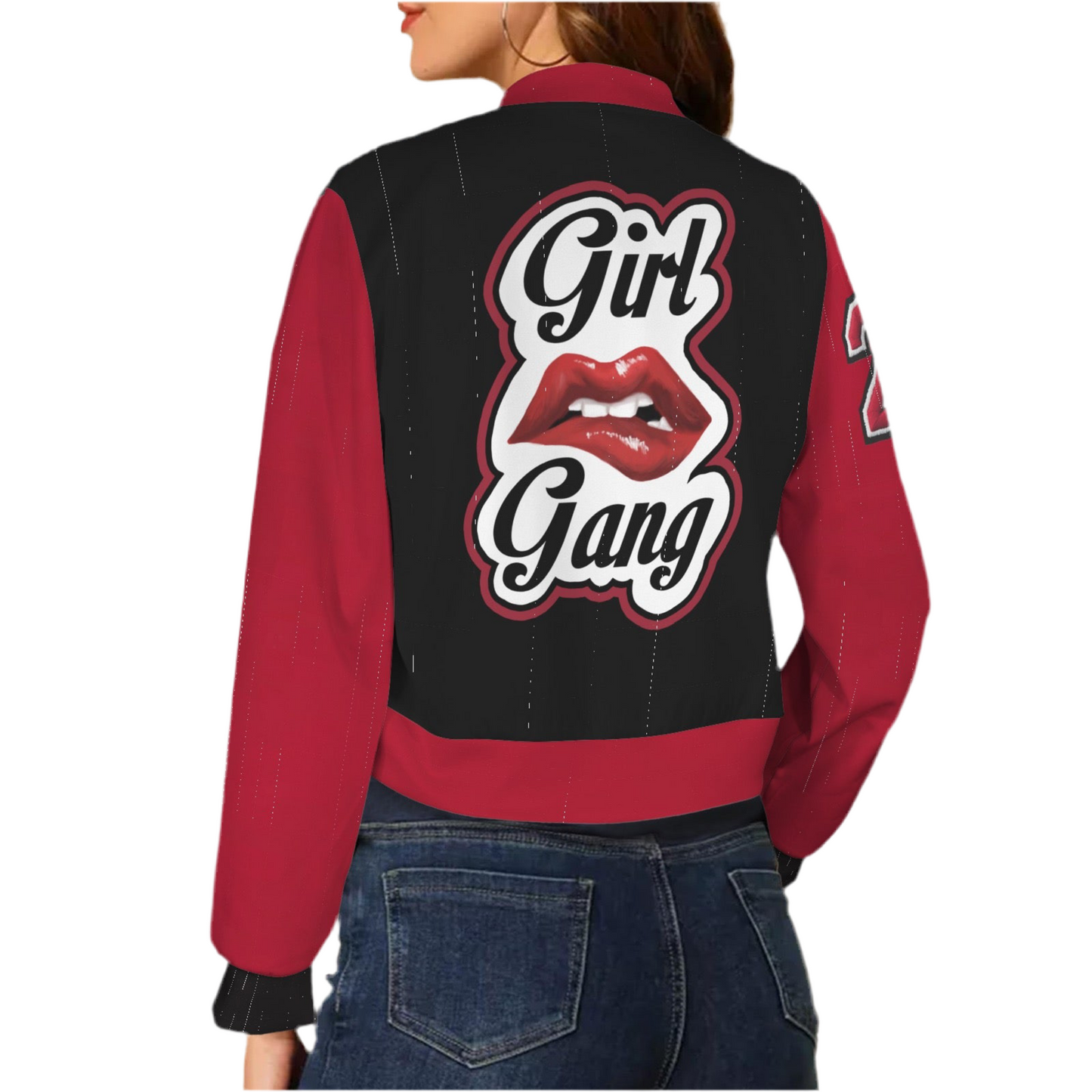 “Girl Gang” (black & red) Bomber Jacket