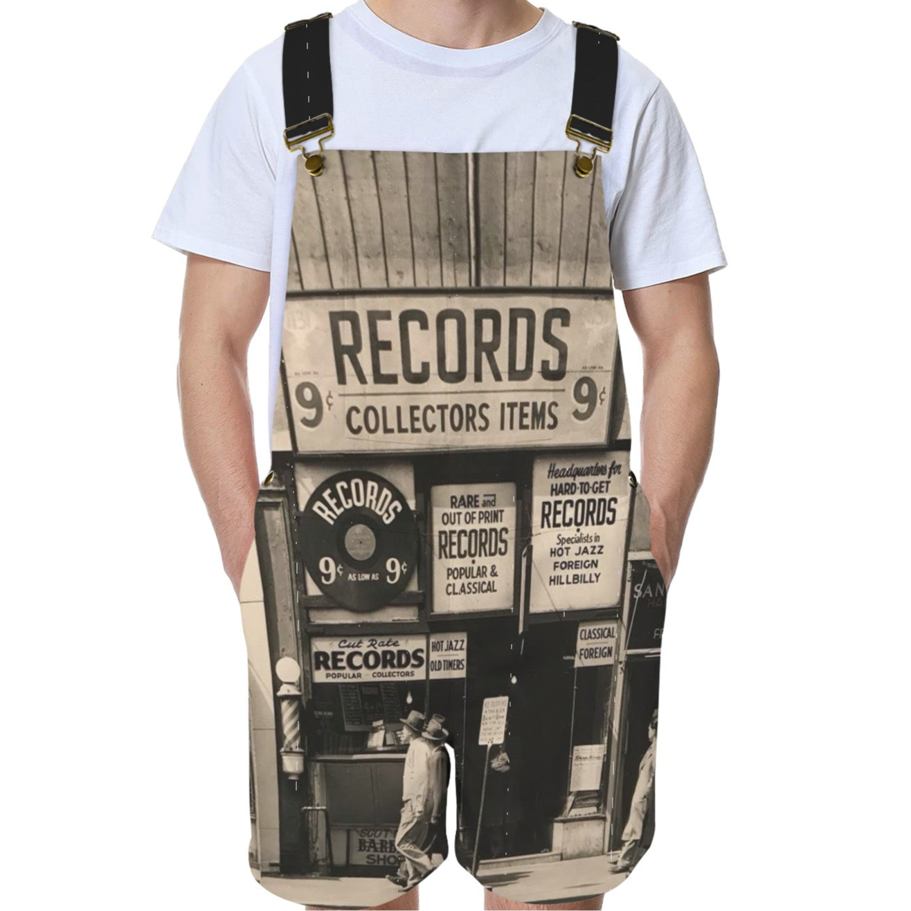Record Collectors Unisex Suspender Jumpsuit
