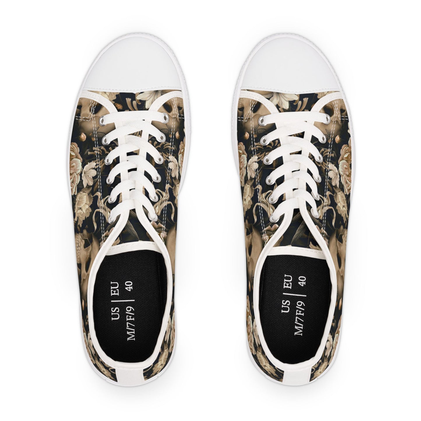 Skull & Roses Women's Low Top Sneakers