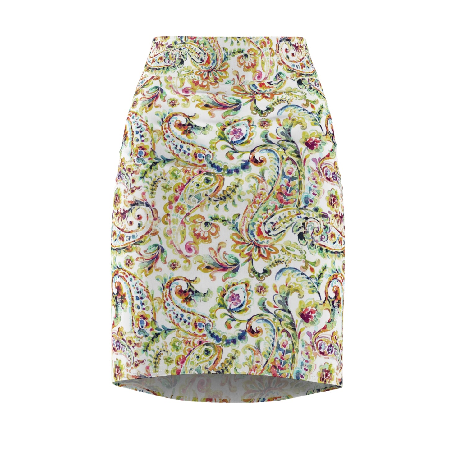 Watercolor Paisley Women's Pencil Skirt