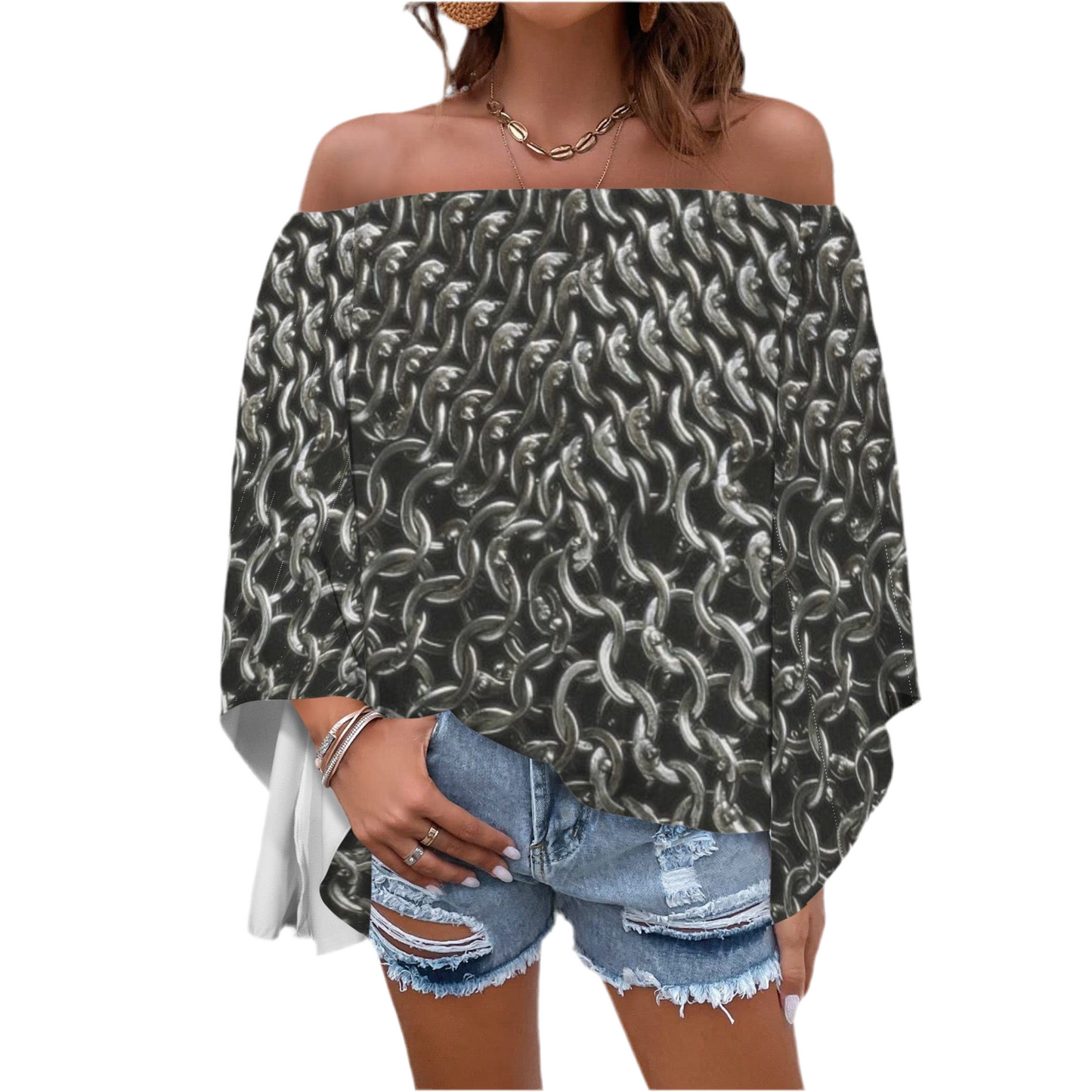 Off the Chain Off Shoulder Trumpet Sleeve Blouse