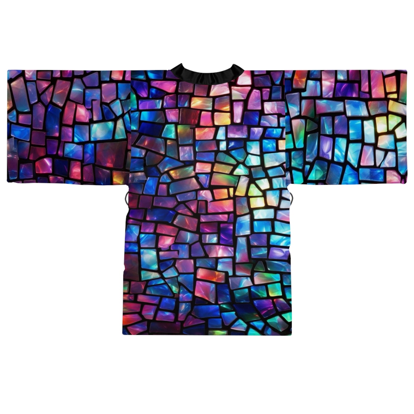 Jewel Tone Mosaik Long Sleeve Kimono Robe